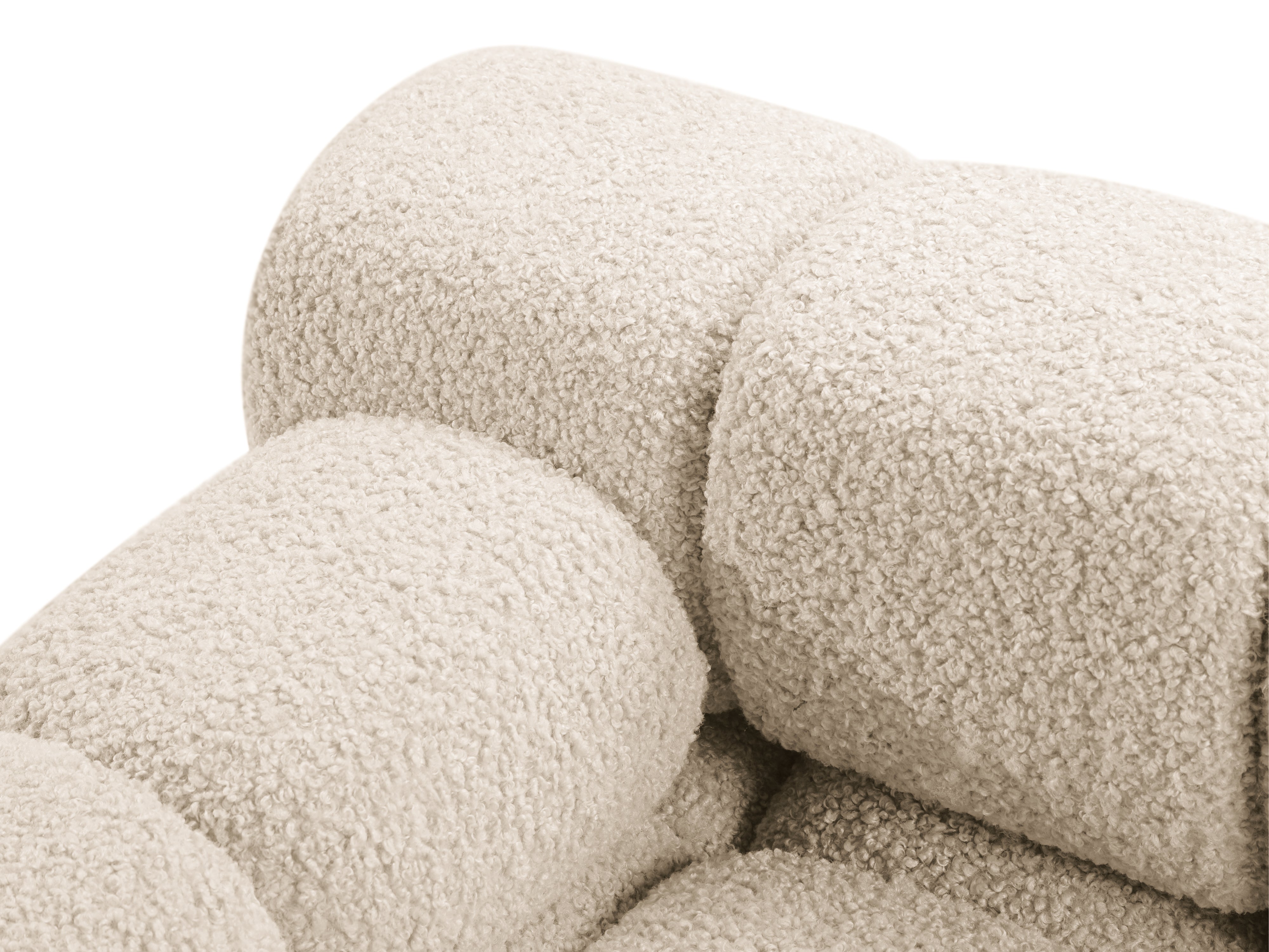 Sofa modułowa BELLIS - moduł lewostronny beżowy boucle