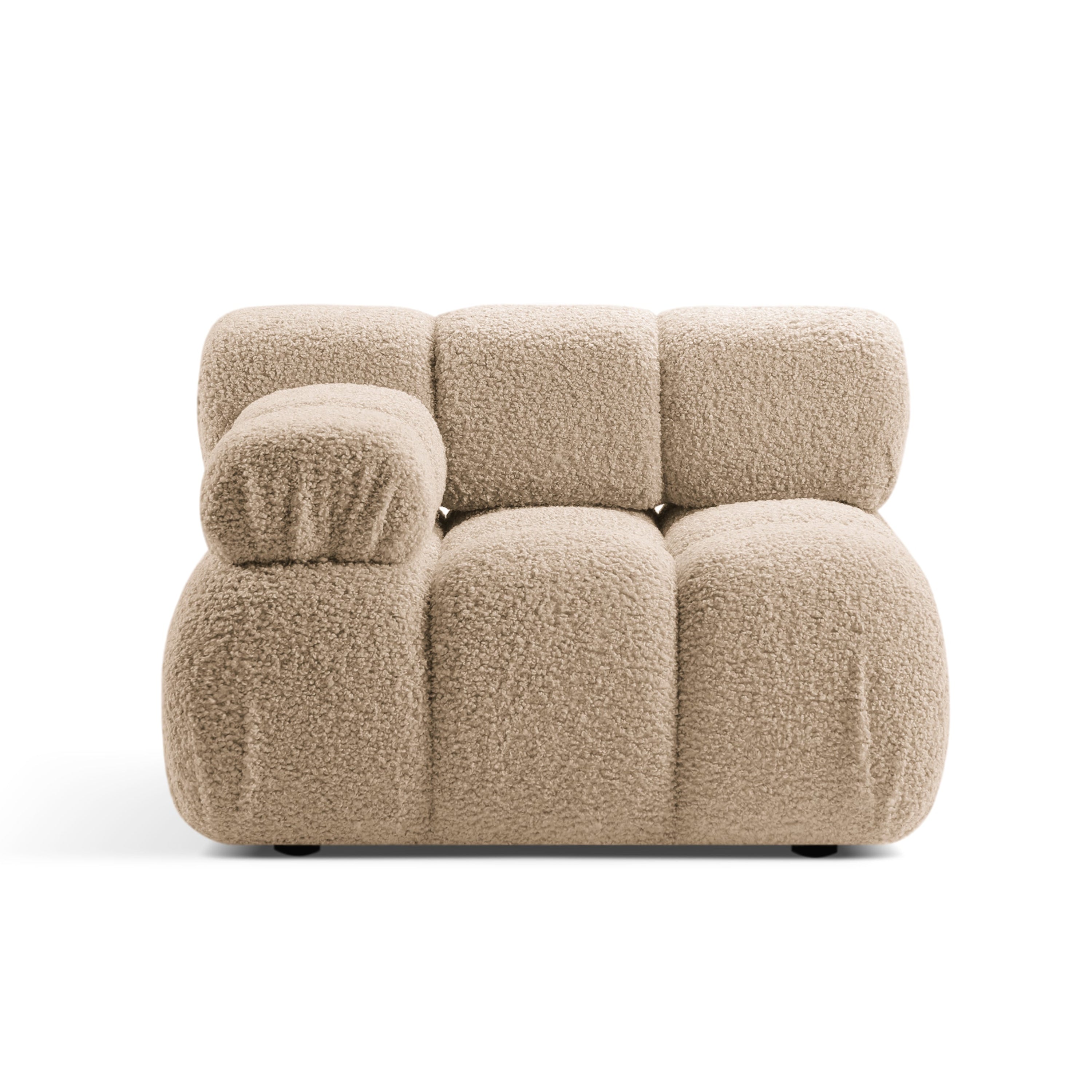 Sofa modułowa BELLIS - moduł lewostronny piaskowy boucle