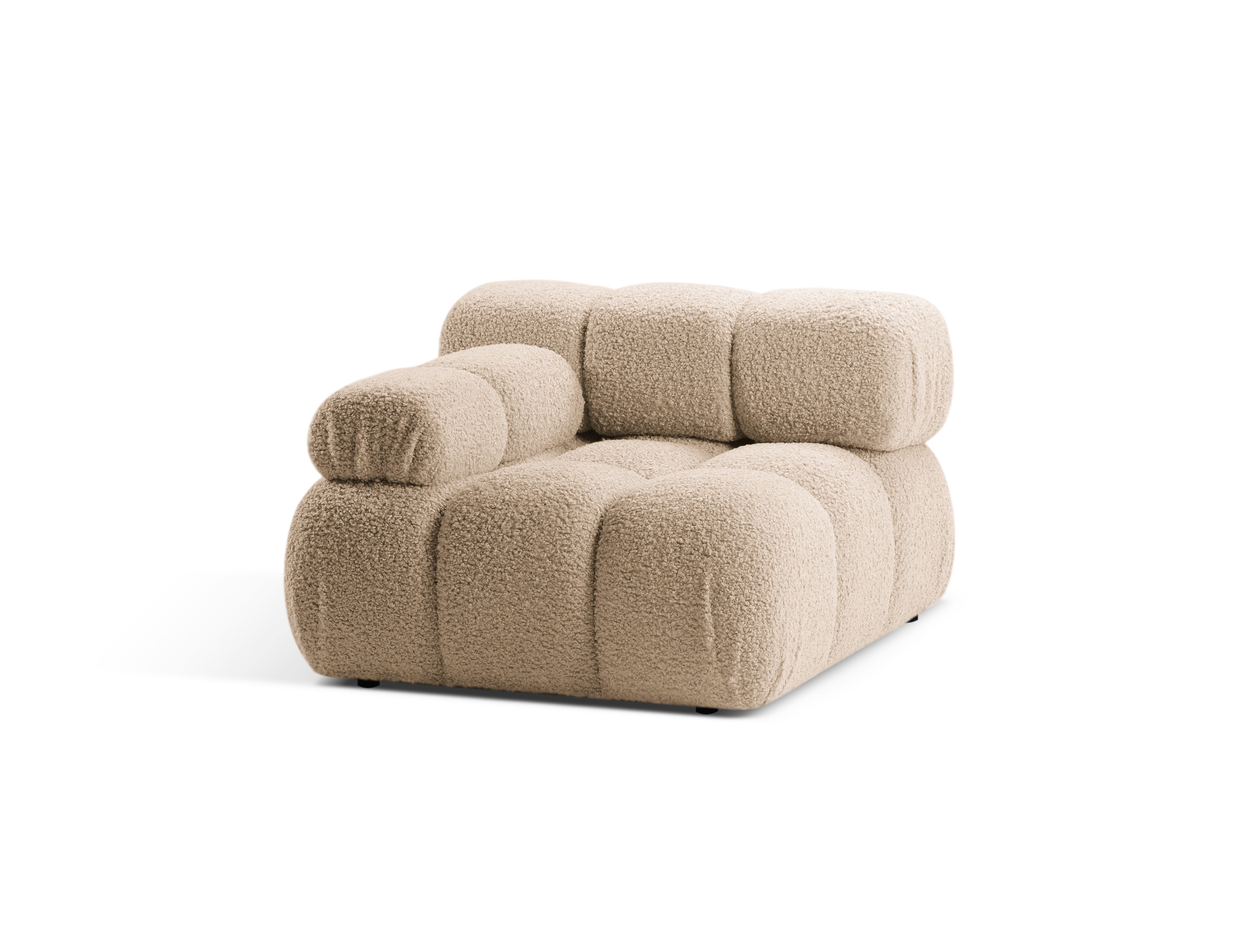 Sofa modułowa BELLIS - moduł lewostronny piaskowy boucle