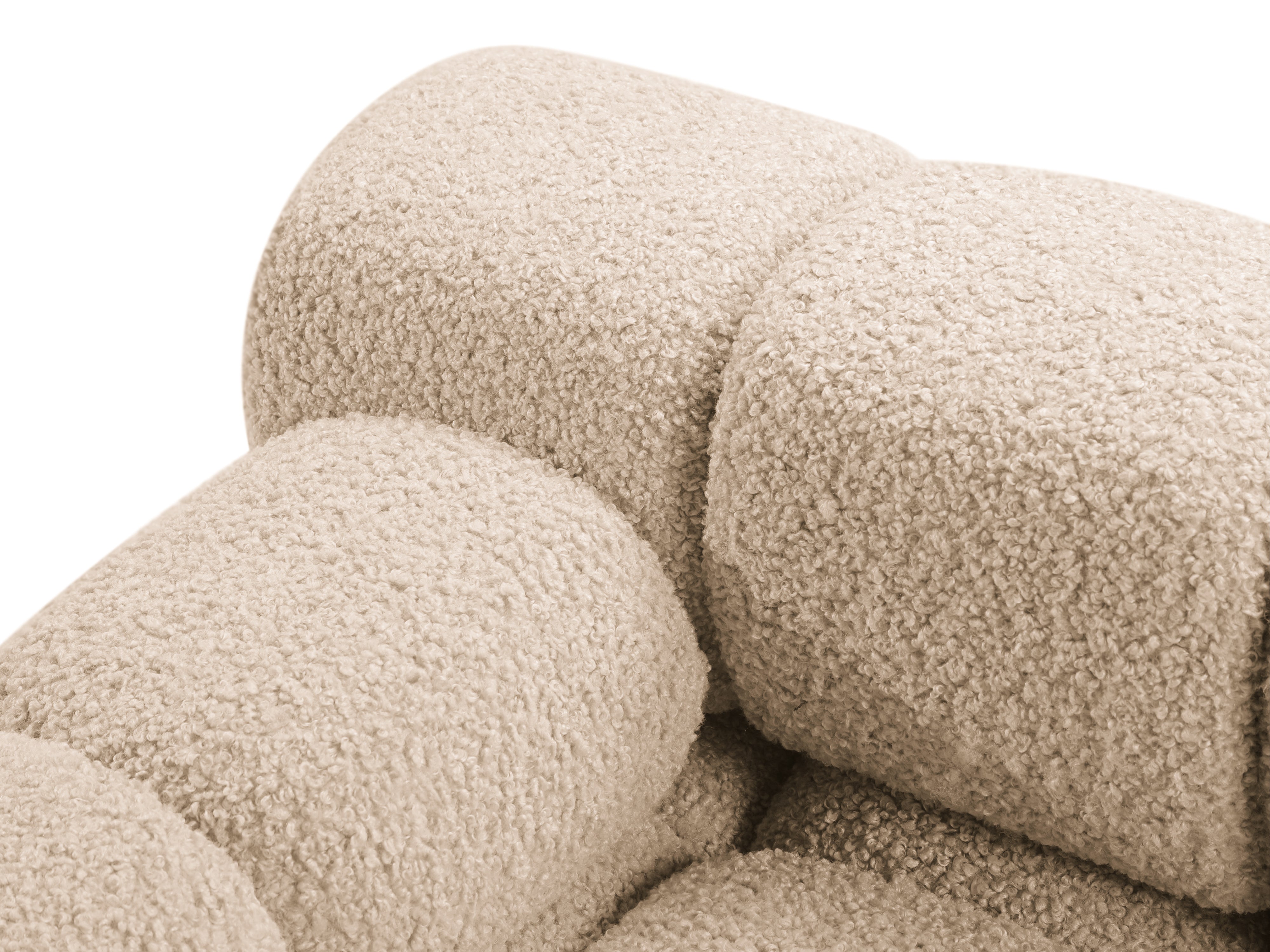 Sofa modułowa BELLIS - moduł lewostronny piaskowy boucle
