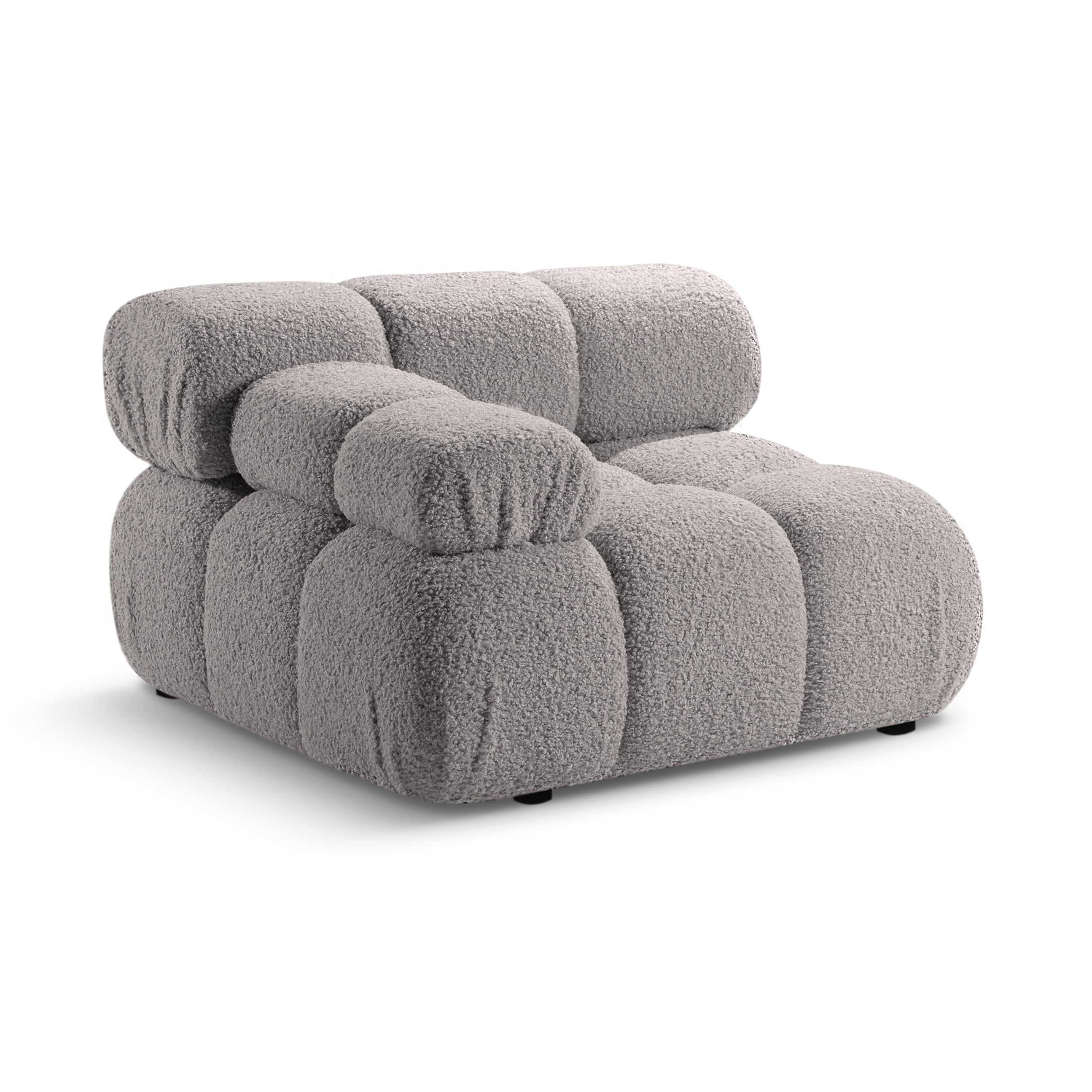 Sofa modułowa BELLIS - moduł lewostronny szary boucle
