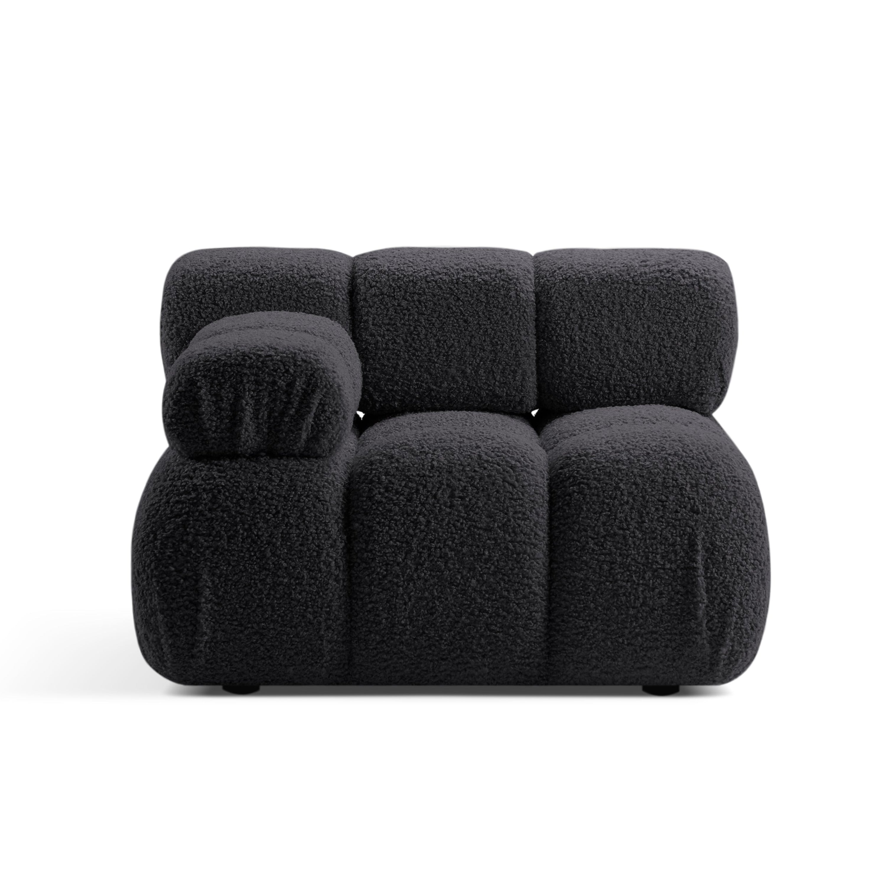 Sofa modułowa BELLIS - moduł lewostronny grafitowy boucle
