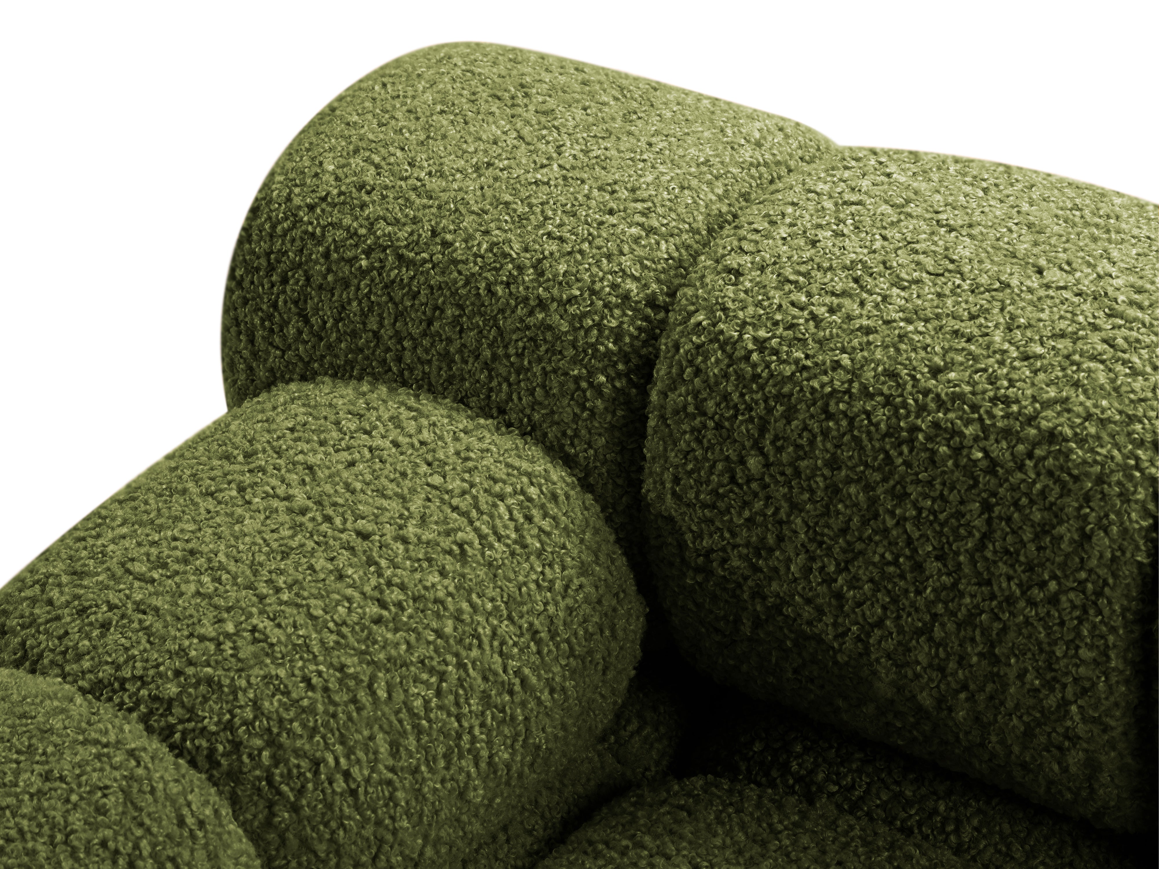 Sofa modułowa BELLIS - moduł lewostronny zielony boucle