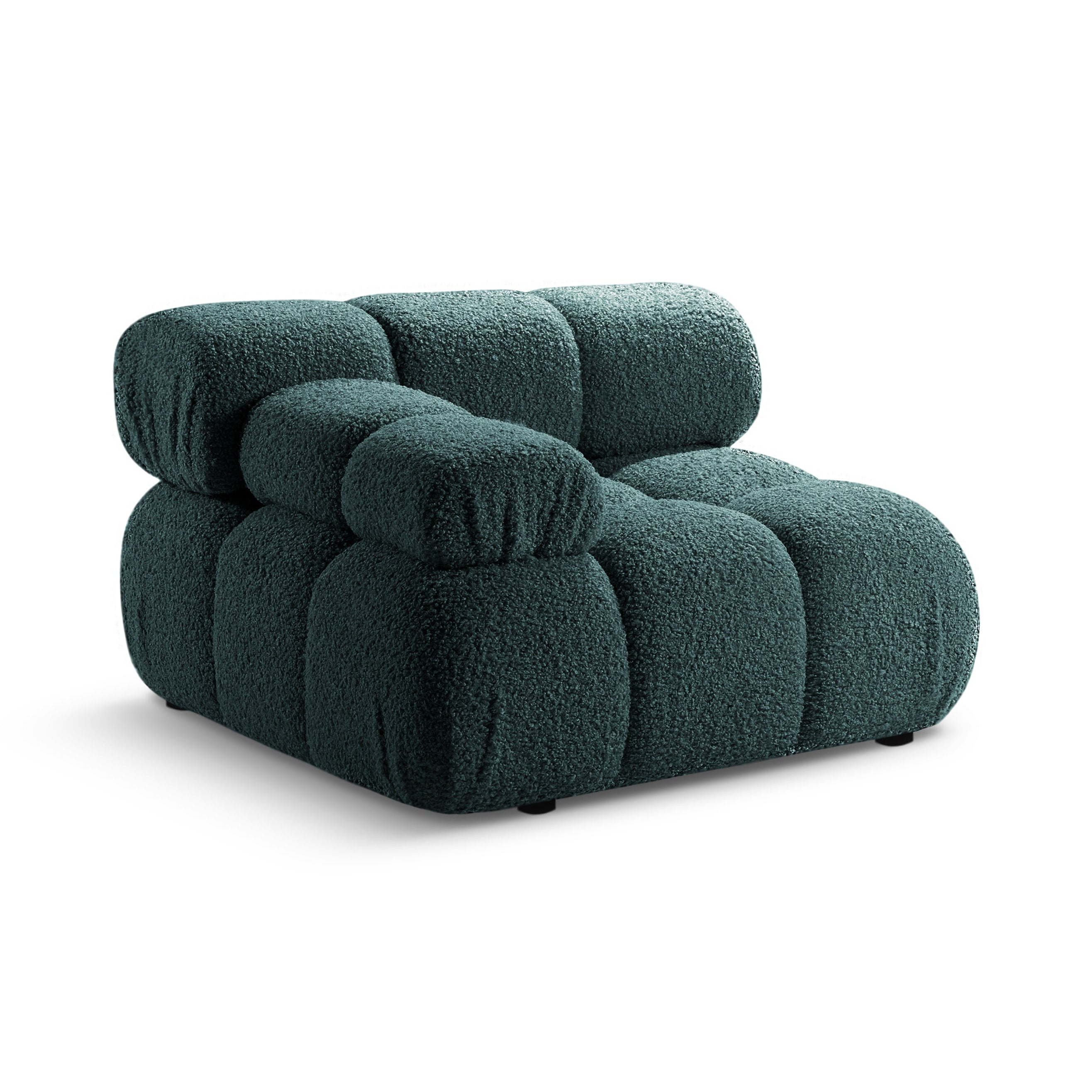 Sofa modułowa BELLIS - moduł lewostronny głęboki petrol boucle