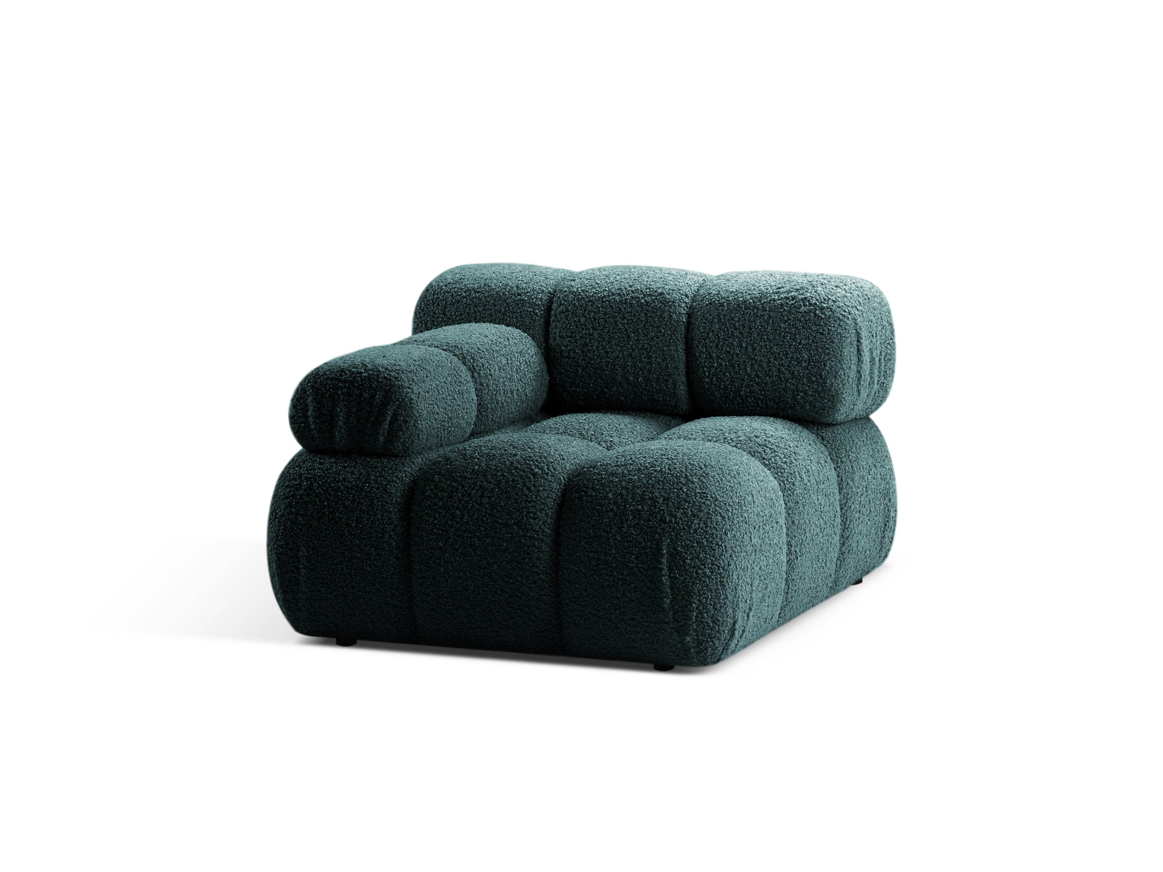 Sofa modułowa BELLIS - moduł lewostronny głęboki petrol boucle