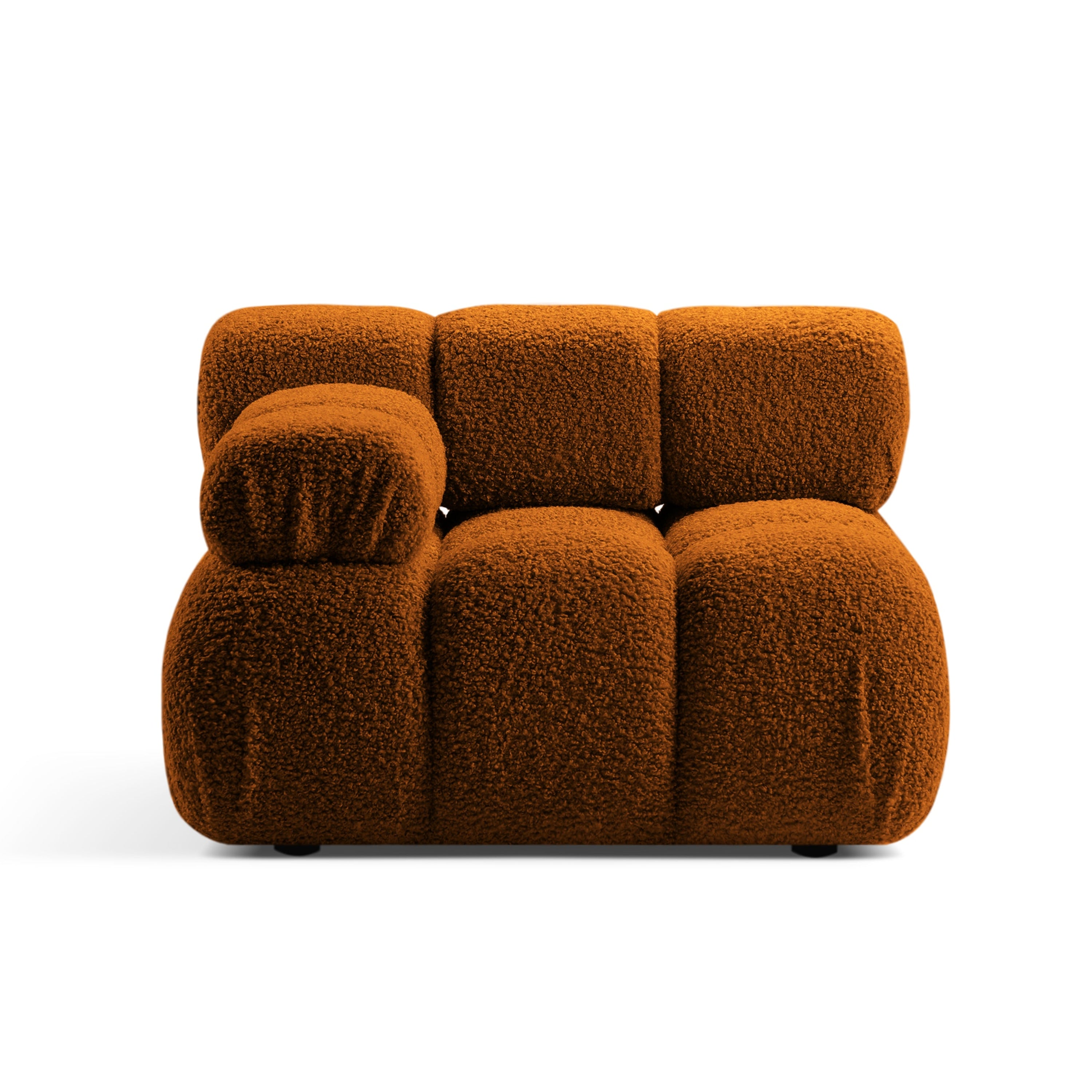 Sofa modułowa BELLIS - moduł lewostronny ceglany boucle