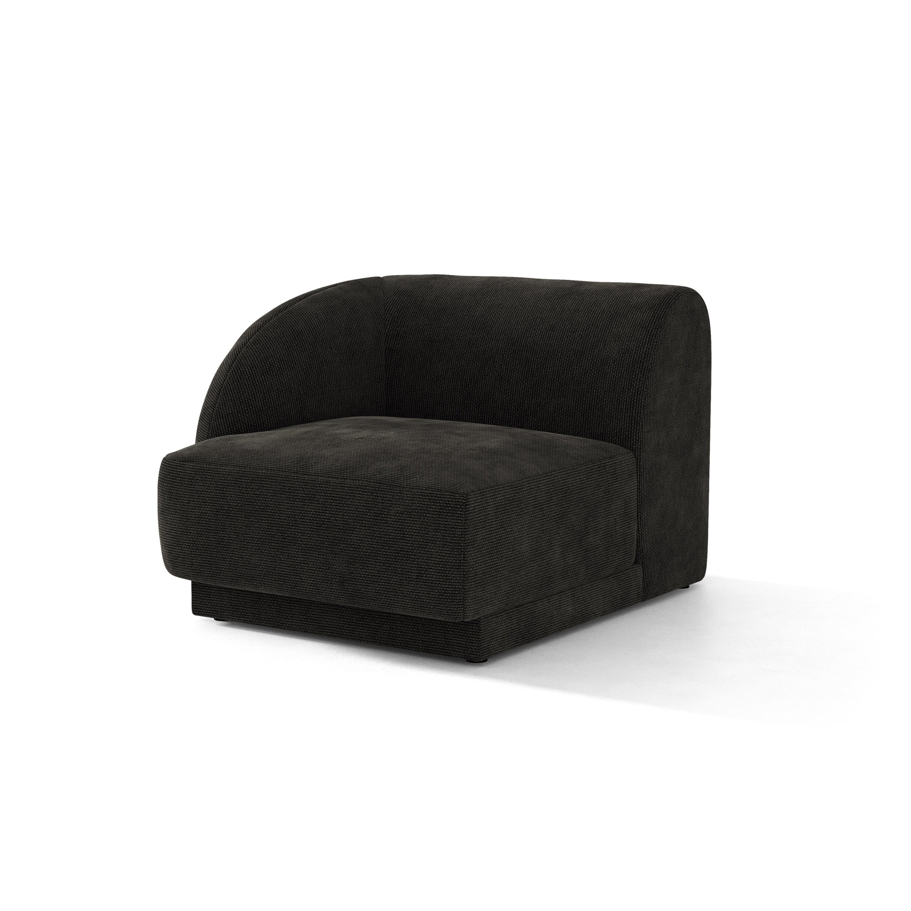 Sofa modułowa - moduł lewostronny MILEY czarny szenil