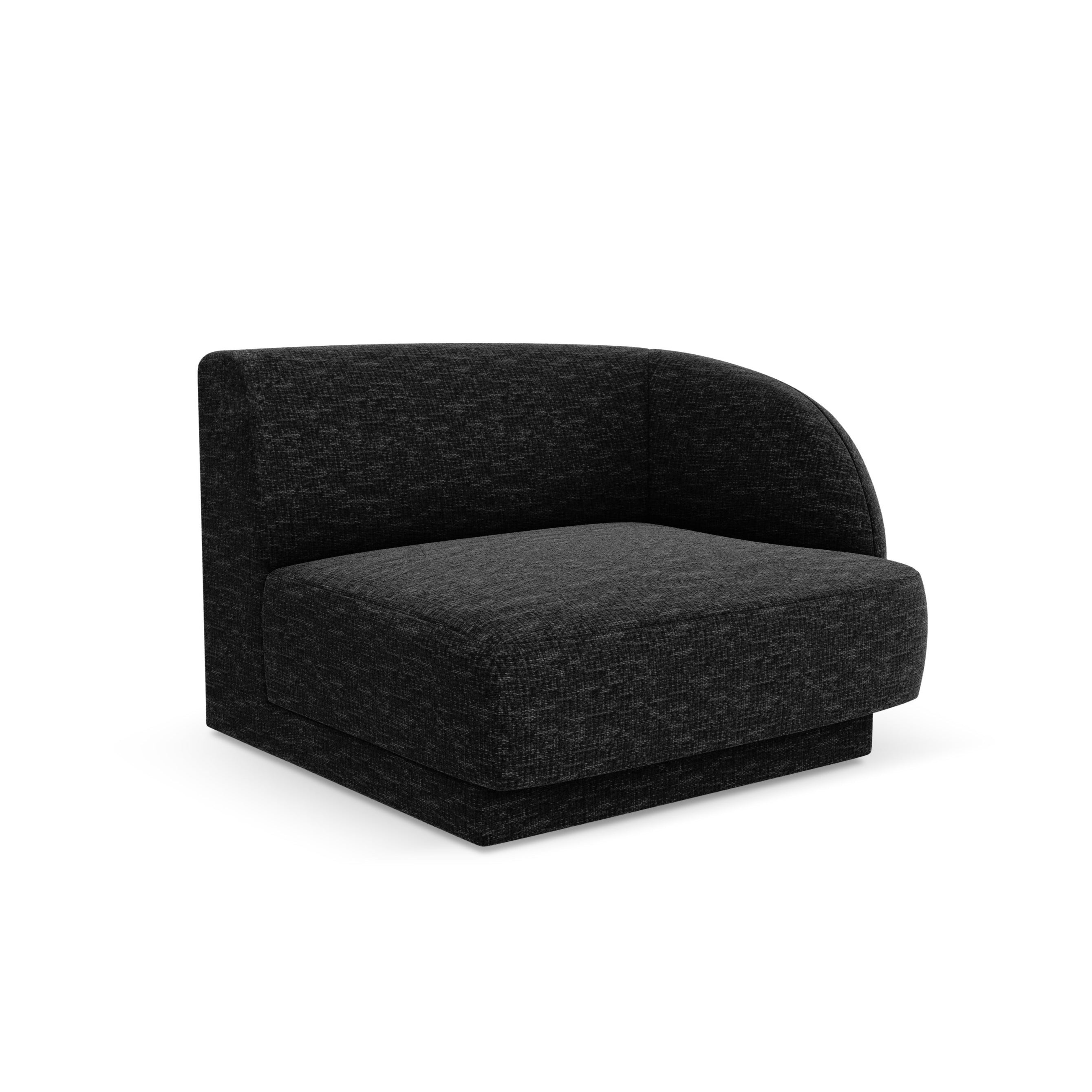 Sofa modułowa - moduł prawostronny MILEY czarny szenil