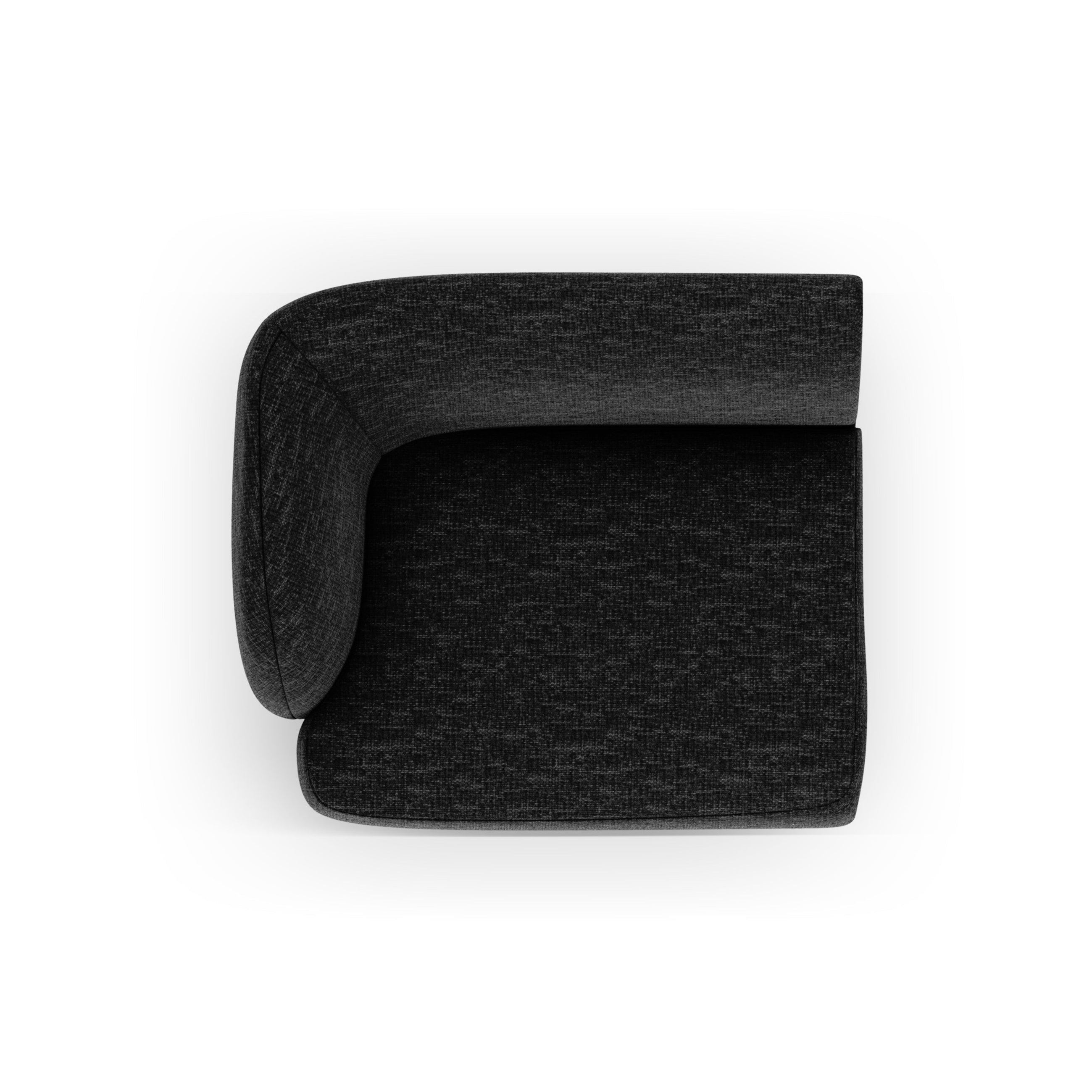 Sofa modułowa - moduł lewostronny MILEY czarny szenil