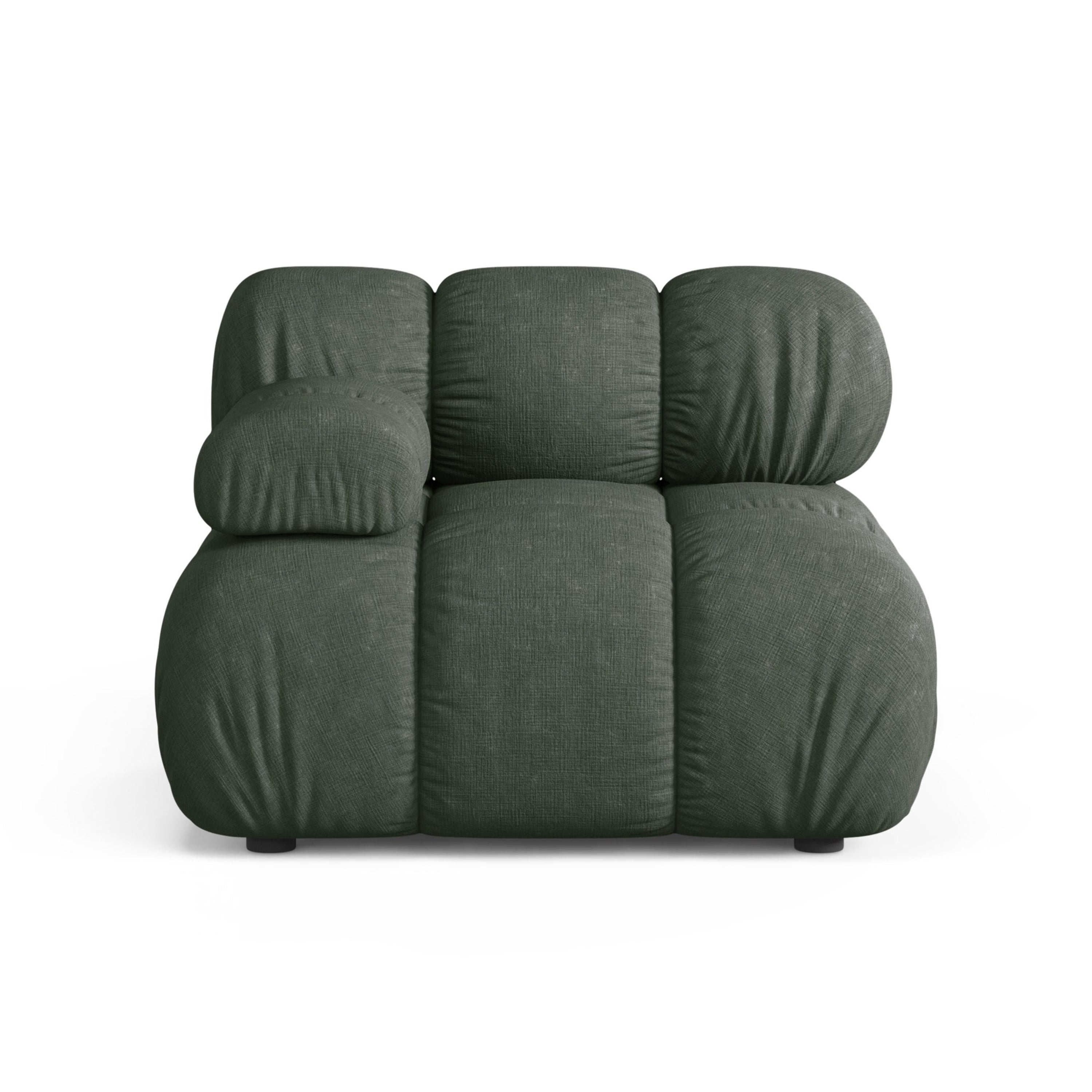 Sofa modułowa BELLIS - moduł lewostronny ciemnozielony