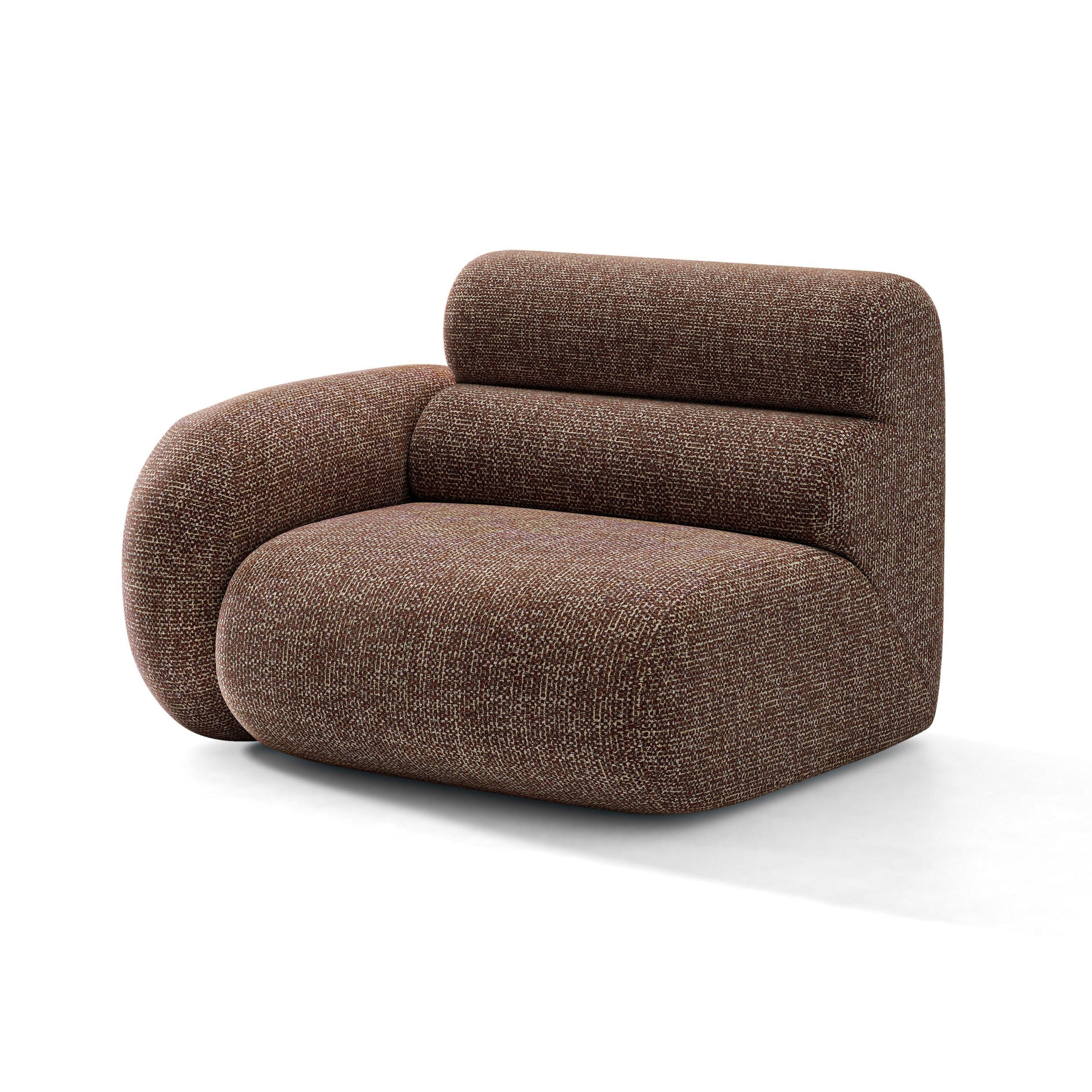 Sofa modułowa NEO - moduł lewostronny brązowy melanż