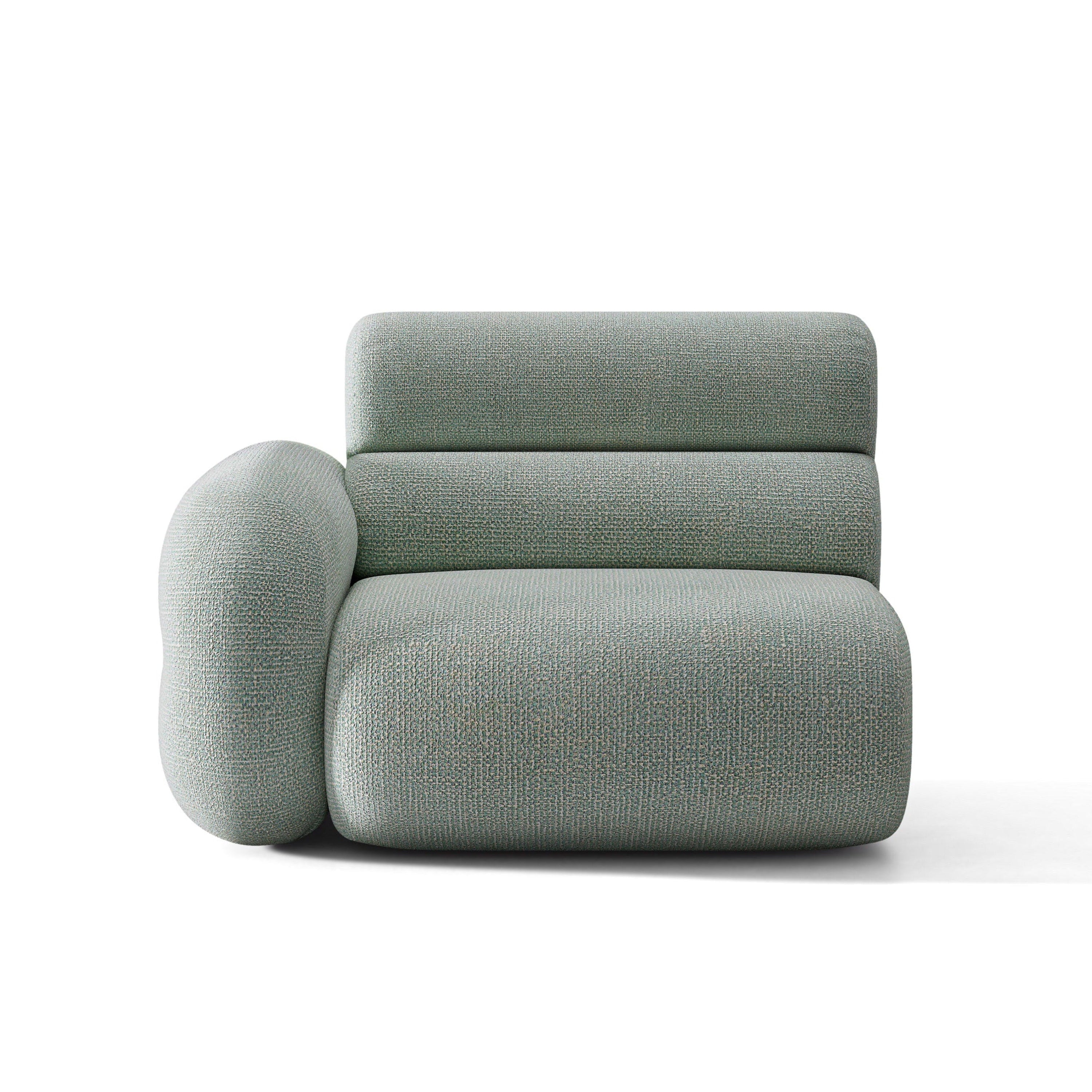 Sofa modułowa NEO - moduł lewostronny niebieski melanż