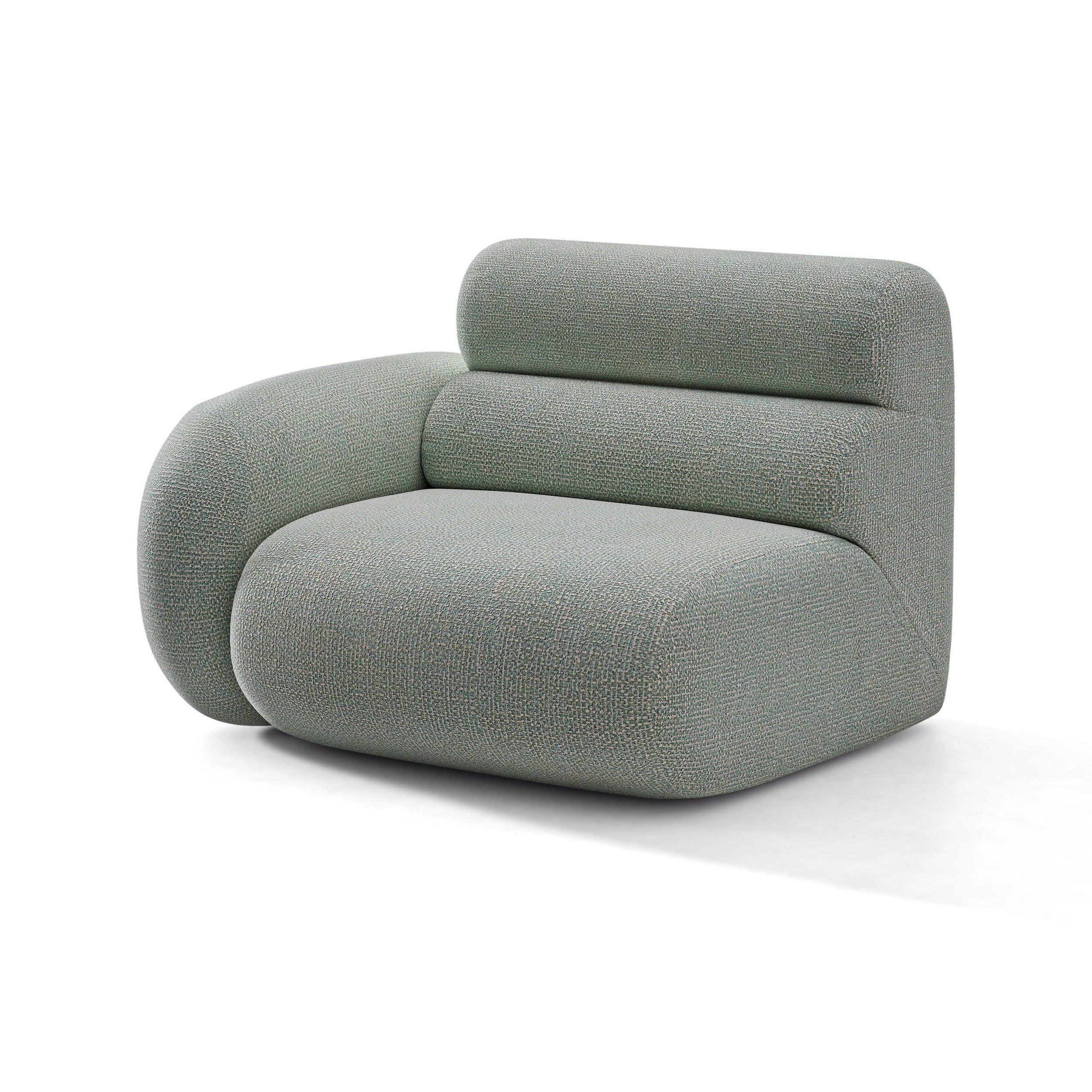 Sofa modułowa NEO - moduł lewostronny niebieski melanż