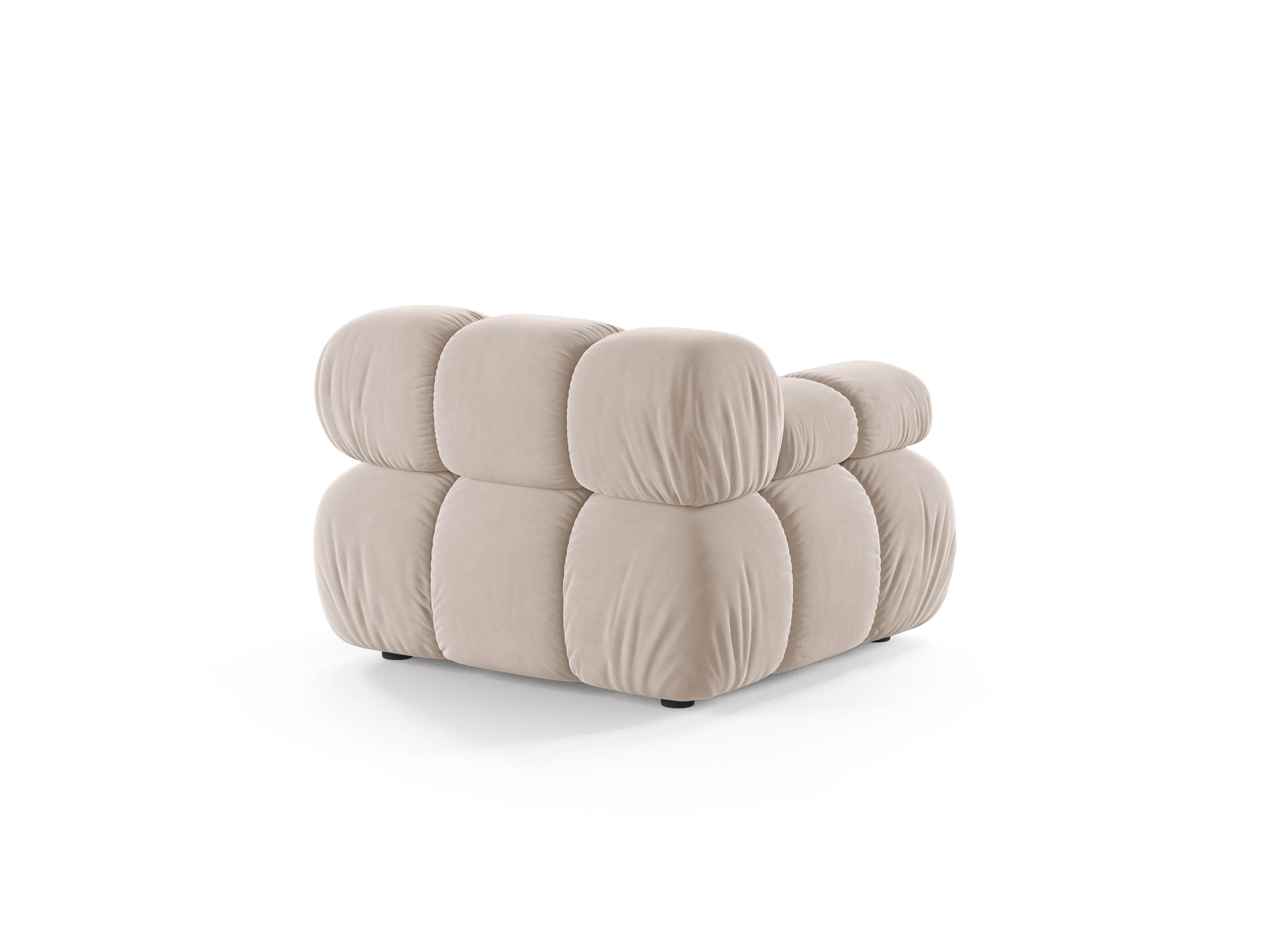 Sofa modułowa BELLIS - moduł lewostronny jasnobeżowy welur