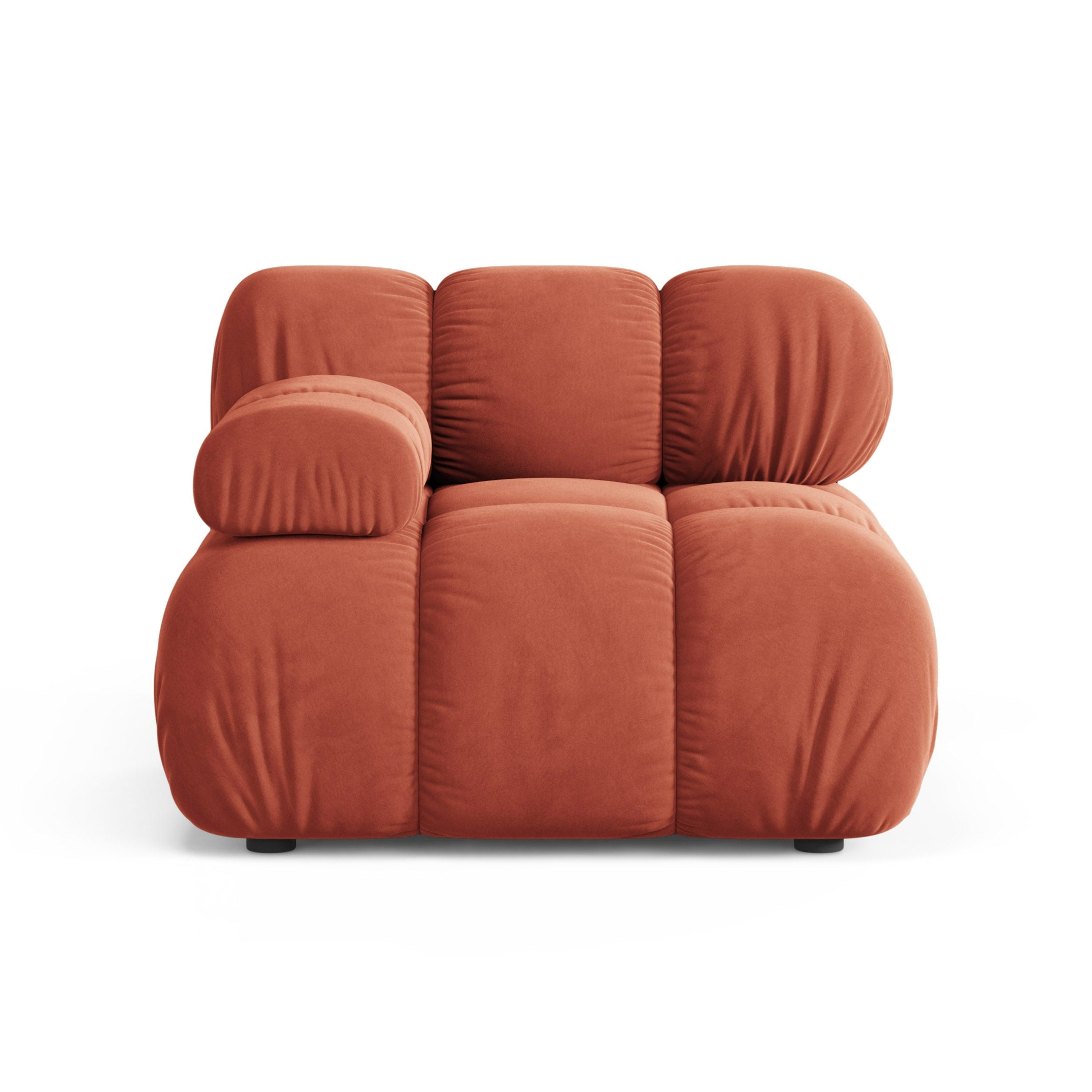 Sofa modułowa BELLIS - moduł lewostronny koralowy welur