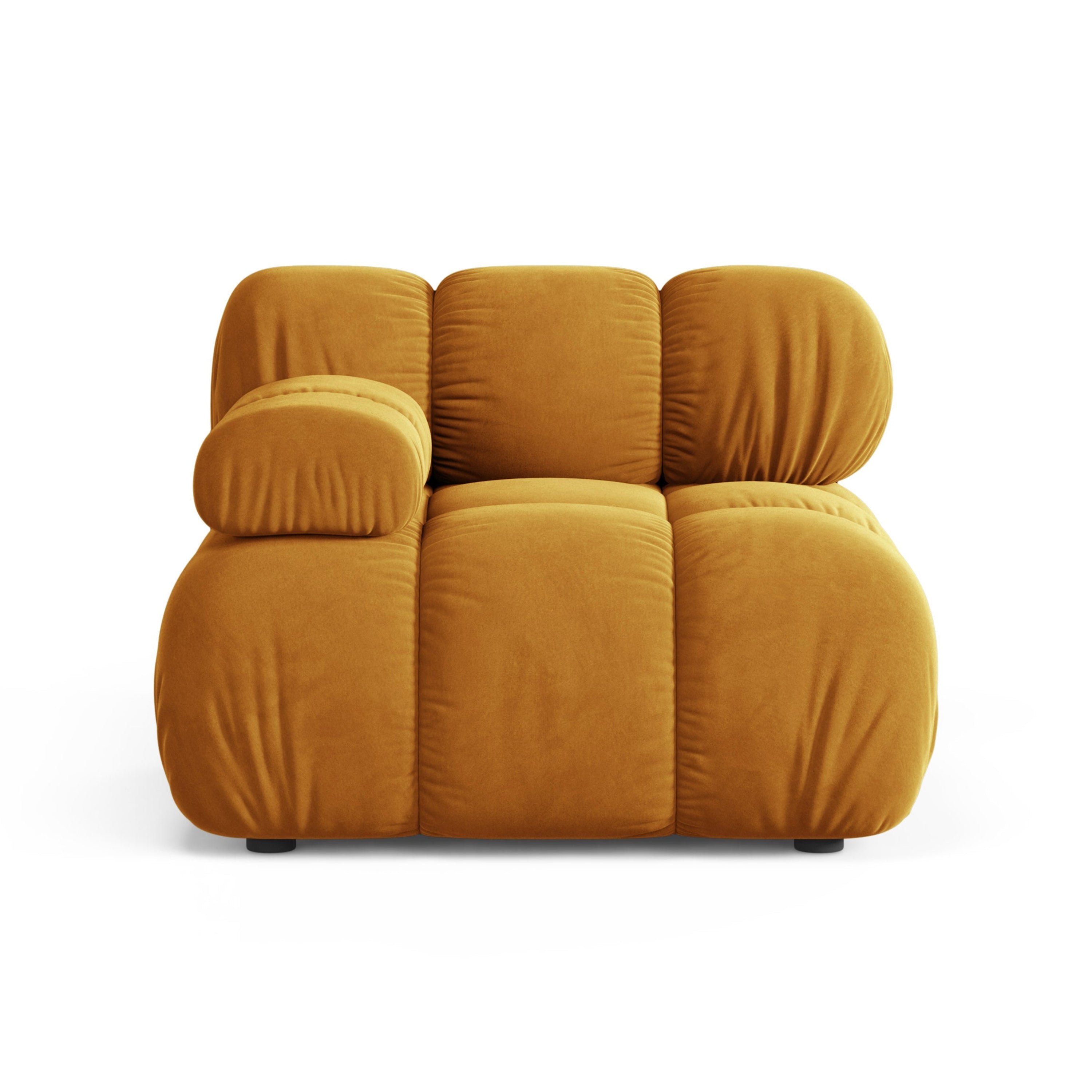Sofa modułowa BELLIS - moduł lewostronny musztardowy welur