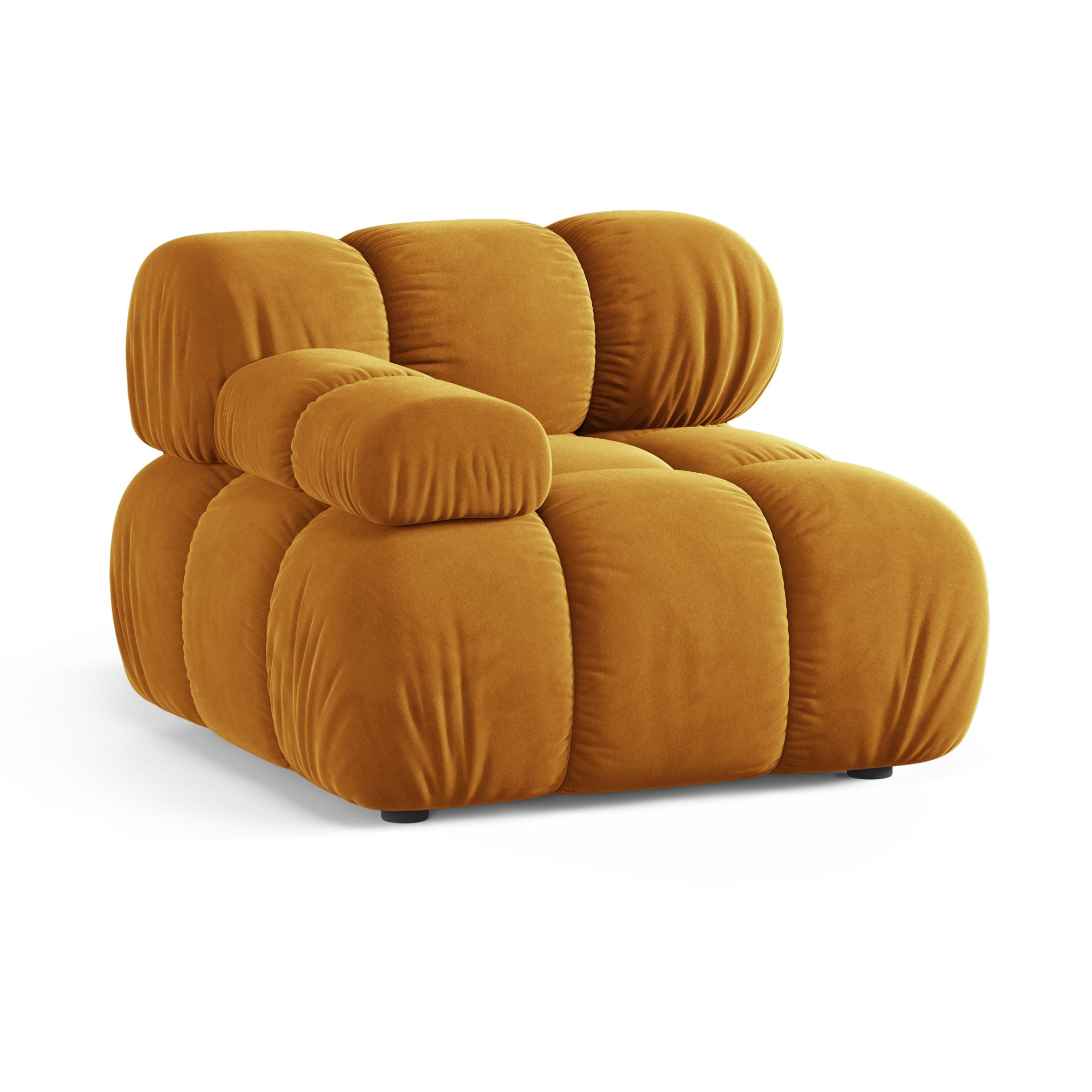 Sofa modułowa BELLIS - moduł lewostronny musztardowy welur