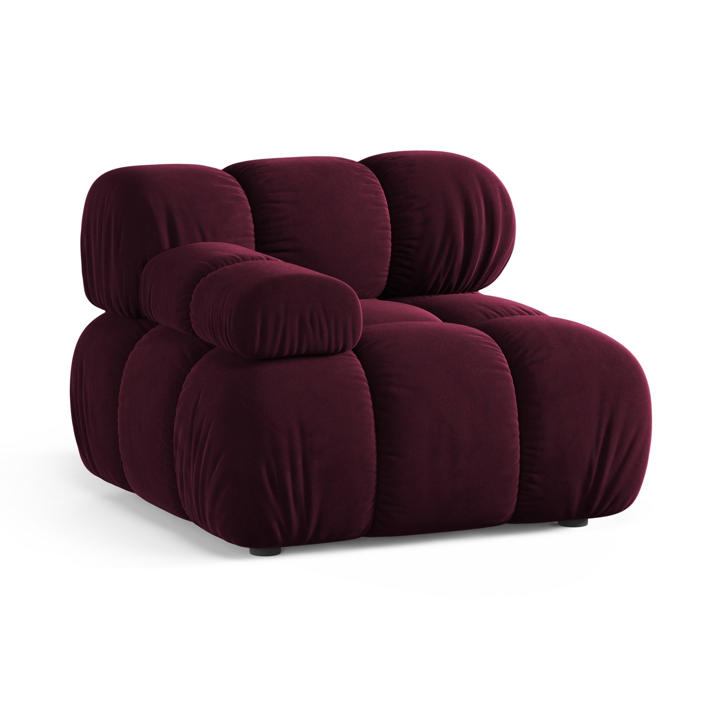 Sofa modułowa BELLIS - moduł lewostronny burgundowy welur