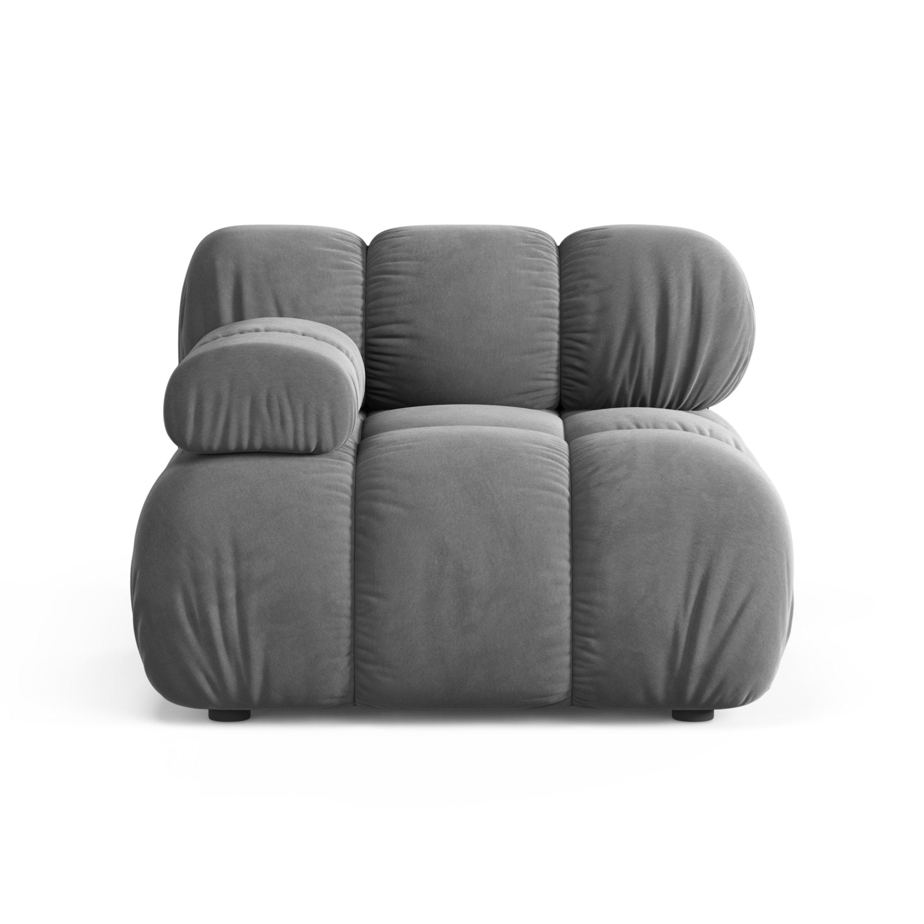 Sofa modułowa BELLIS - moduł lewostronny szary welur