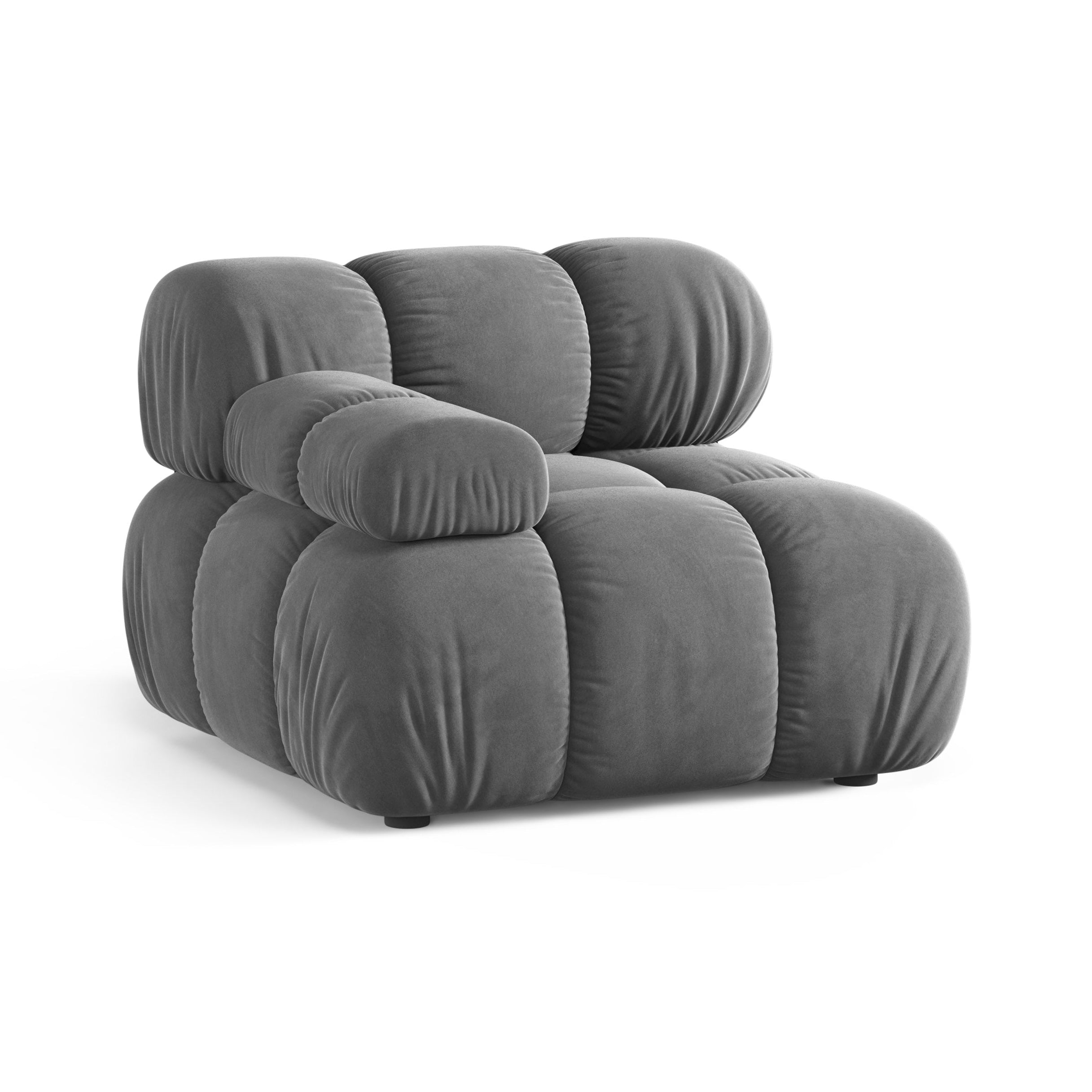 Sofa modułowa BELLIS - moduł lewostronny szary welur