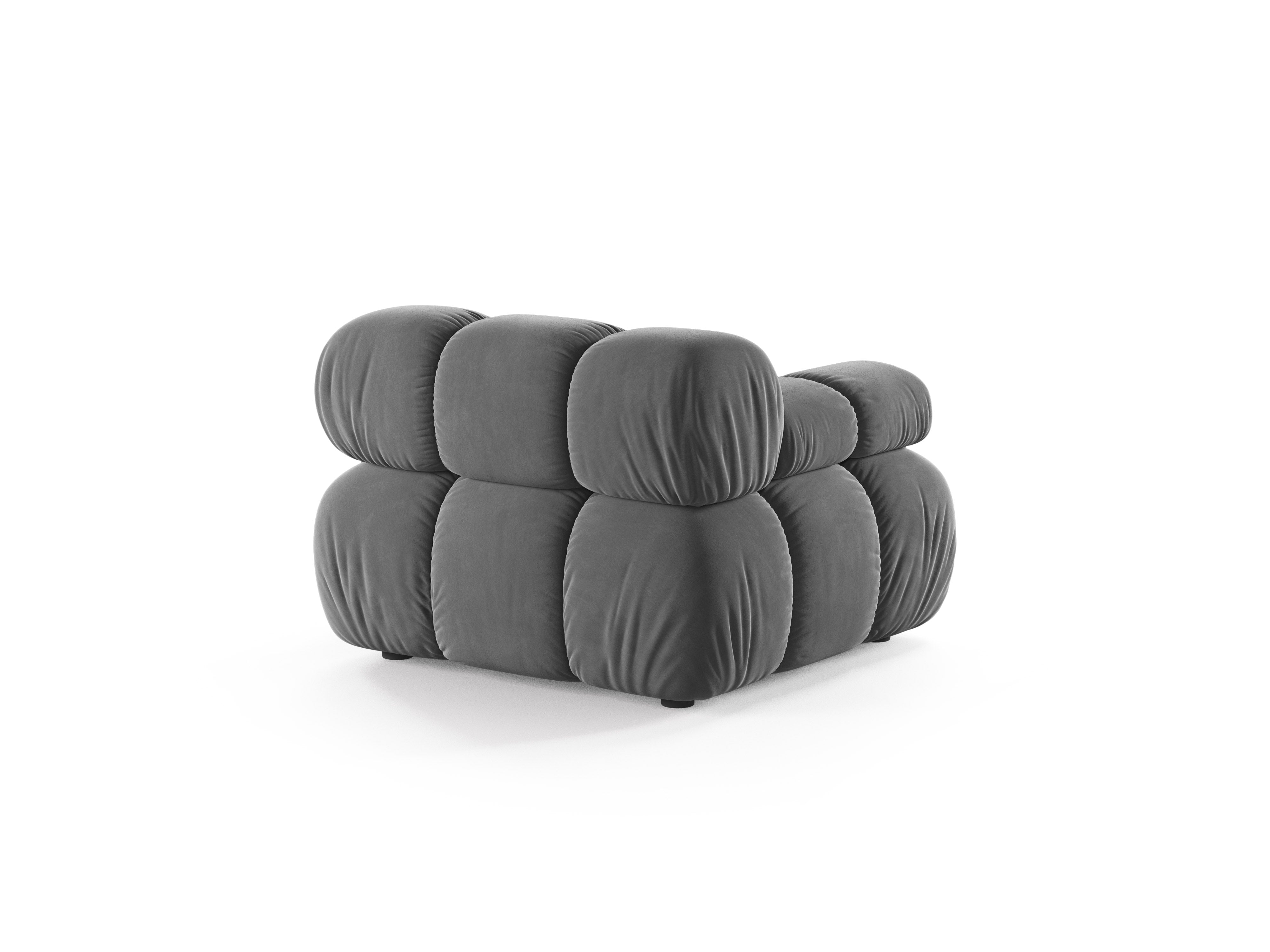Sofa modułowa BELLIS - moduł lewostronny szary welur