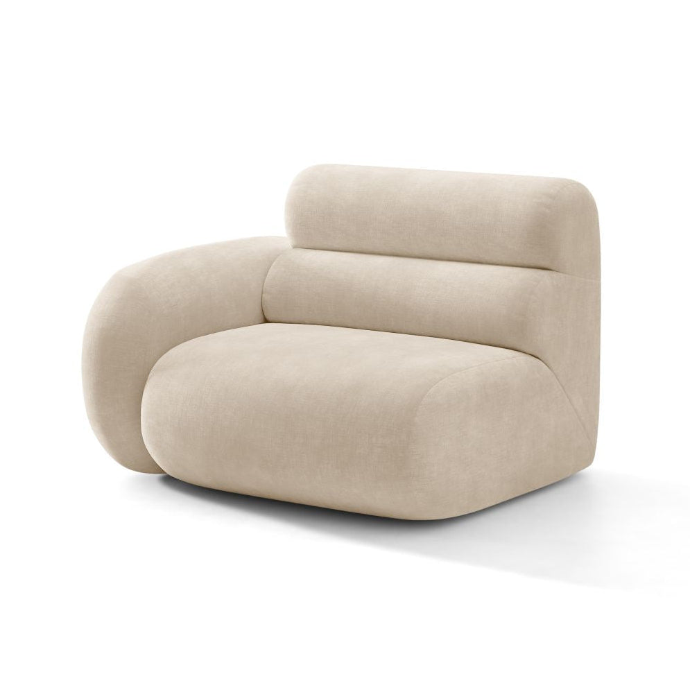 Sofa modułowa NEO - moduł lewostronny jasnobeżowy szenil
