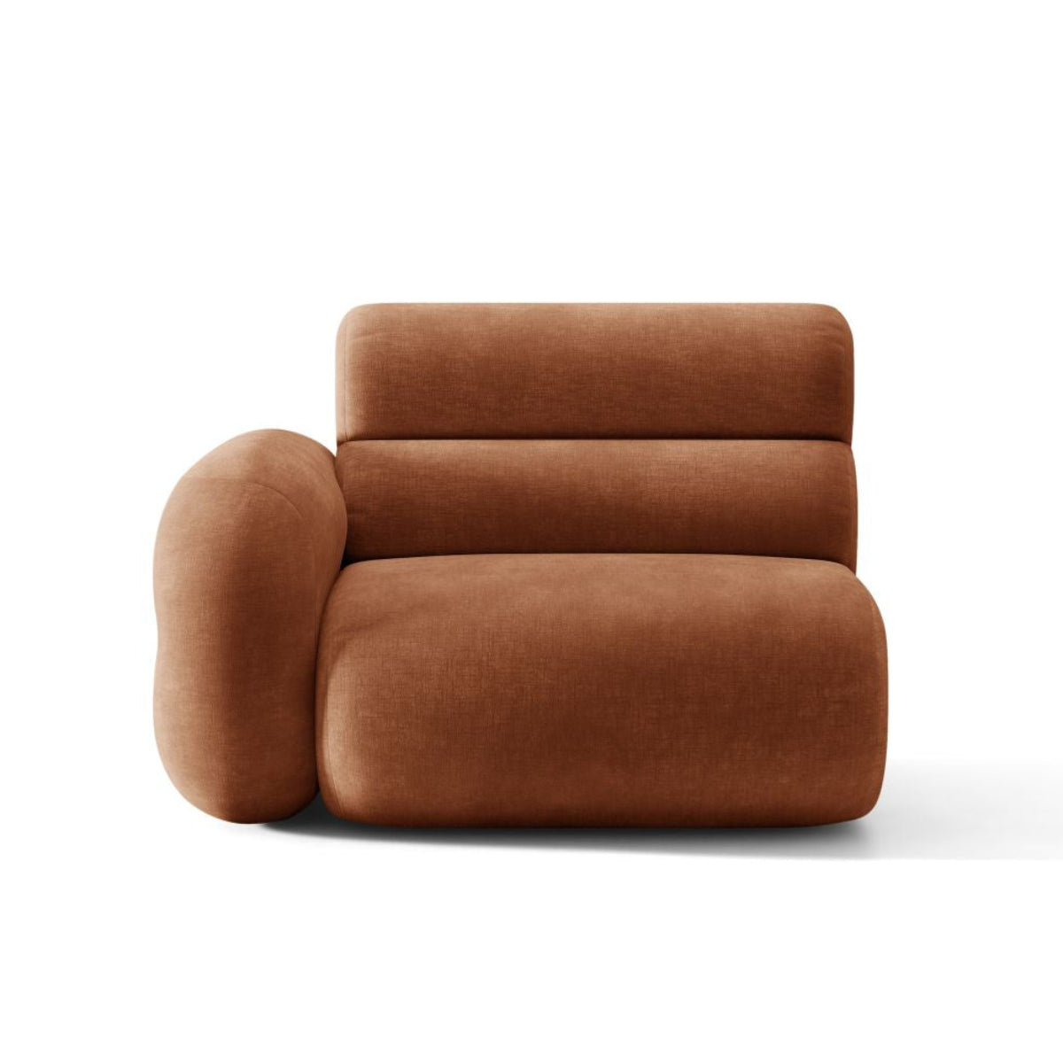 Sofa modułowa NEO - moduł lewostronny ceglany szenil