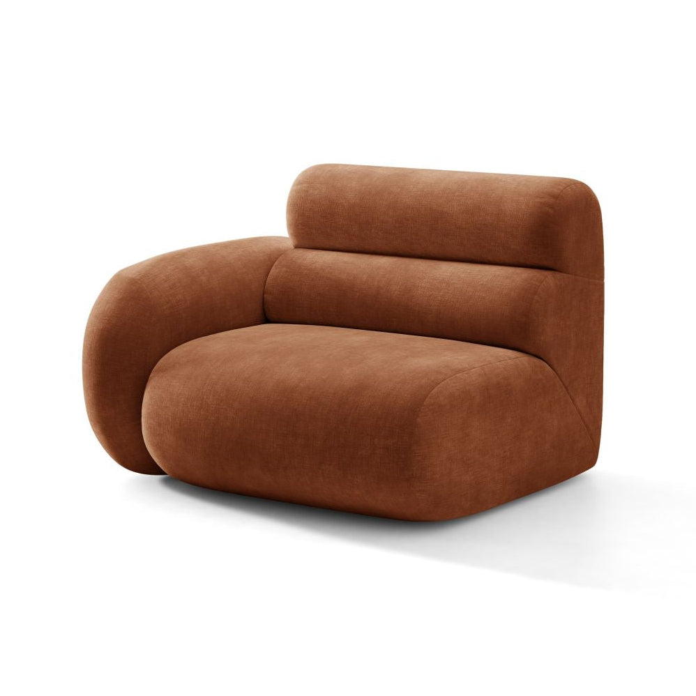 Sofa modułowa NEO - moduł lewostronny ceglany szenil