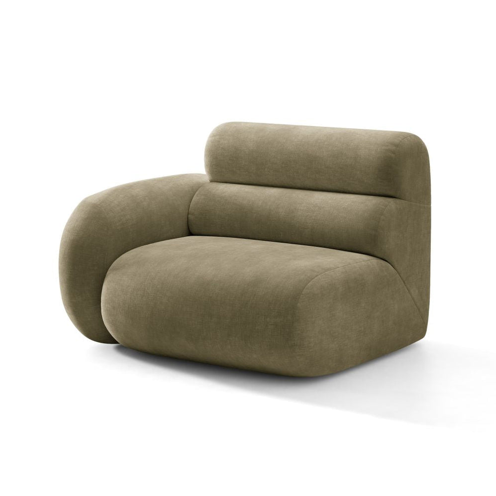 Sofa modułowa NEO - moduł lewostronny oliwkowy szenil