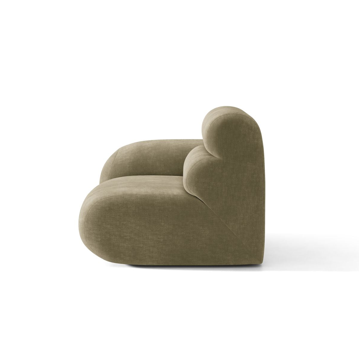 Sofa modułowa NEO - moduł lewostronny oliwkowy szenil