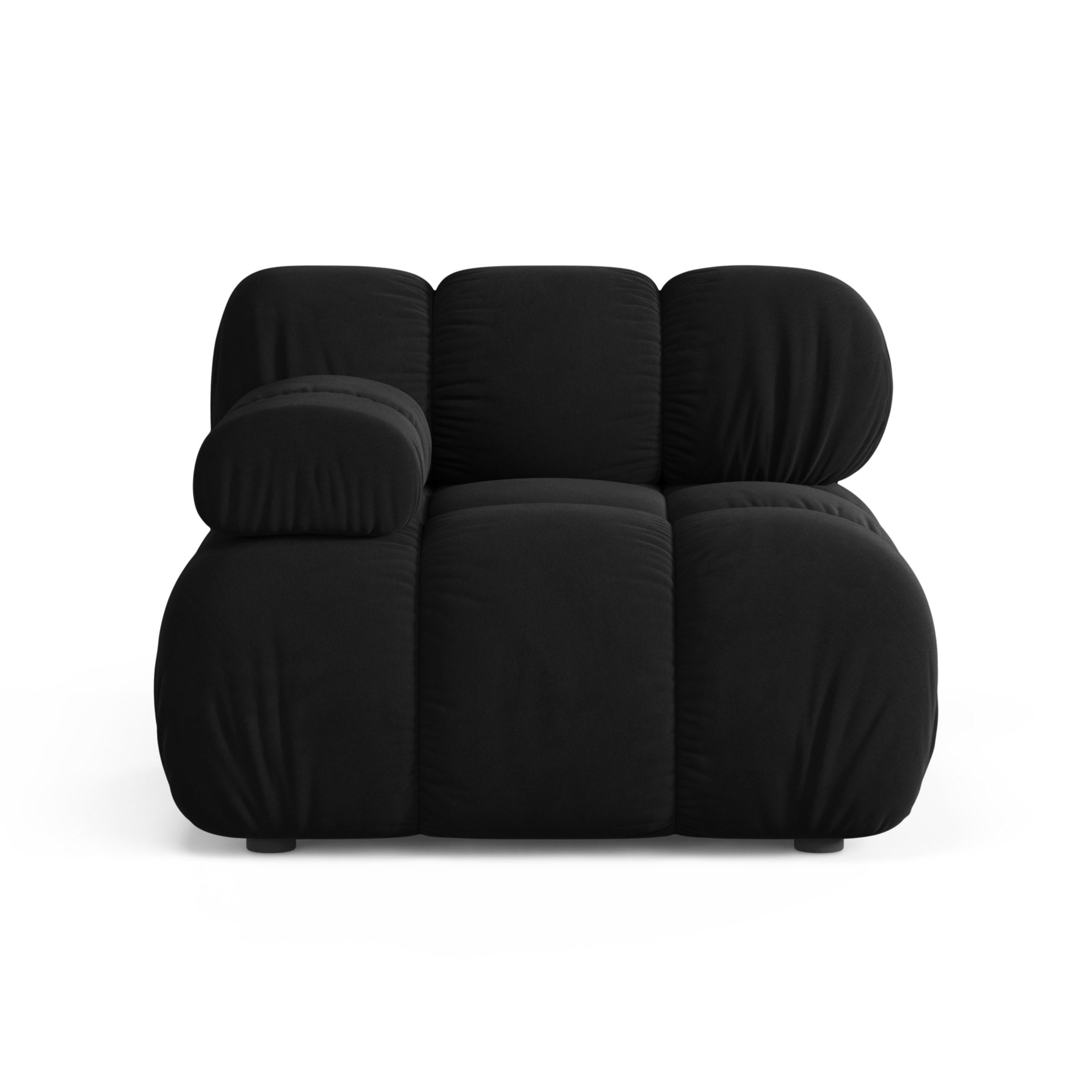 Sofa modułowa aksamitna BELLIS - moduł lewostronny czarny