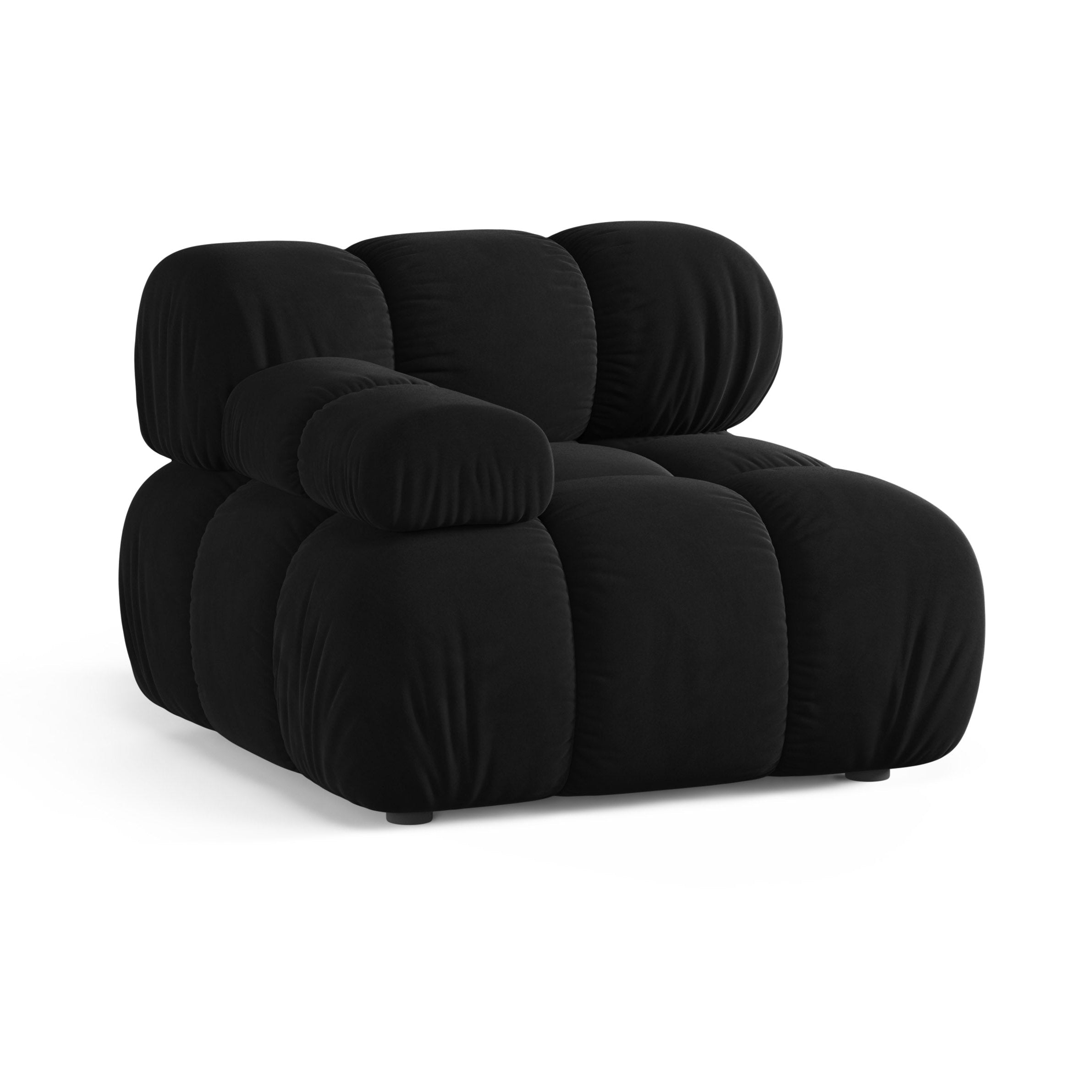 Sofa modułowa aksamitna BELLIS - moduł lewostronny czarny