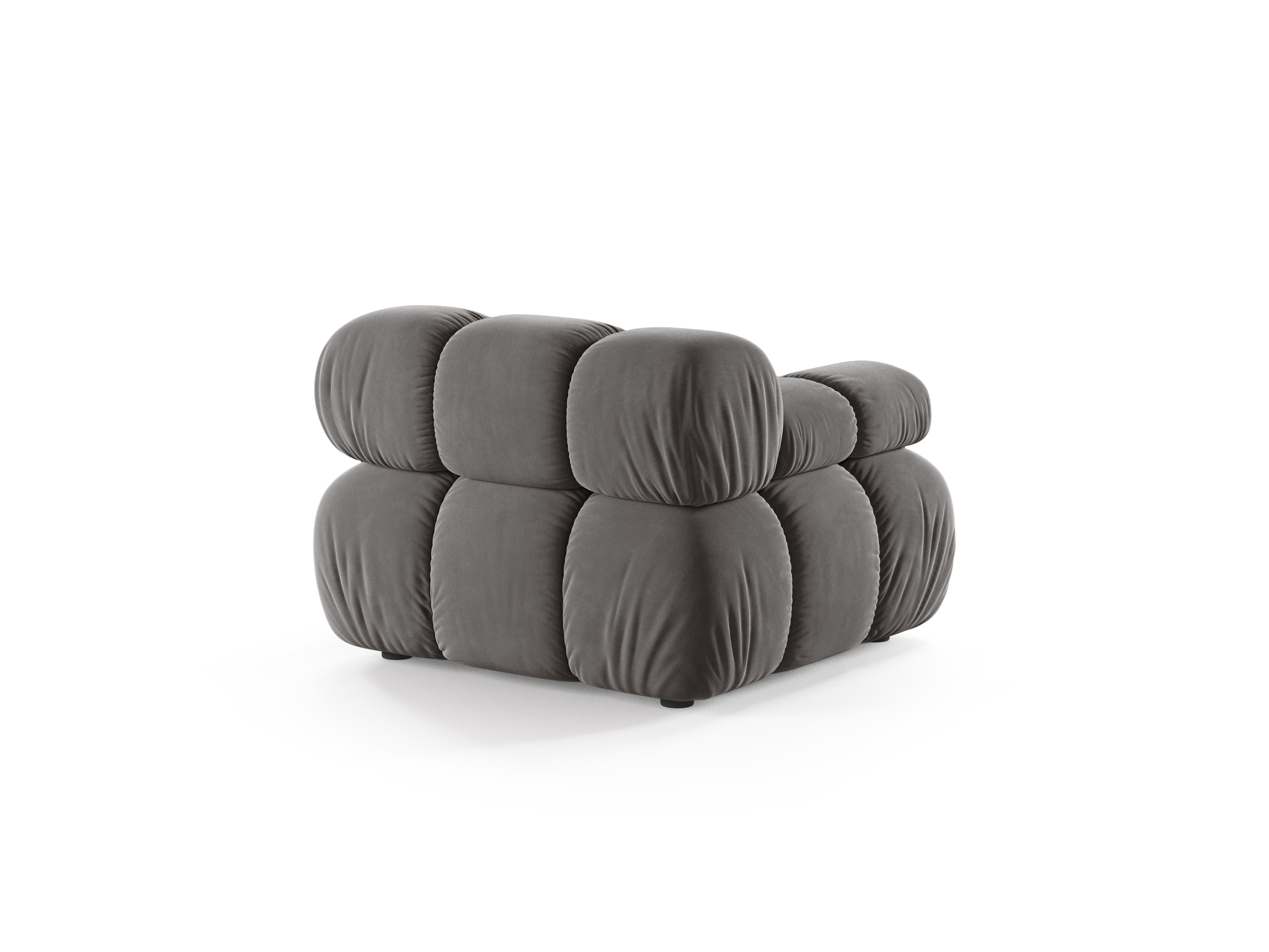 Sofa modułowa aksamitna BELLIS - moduł lewostronny szary