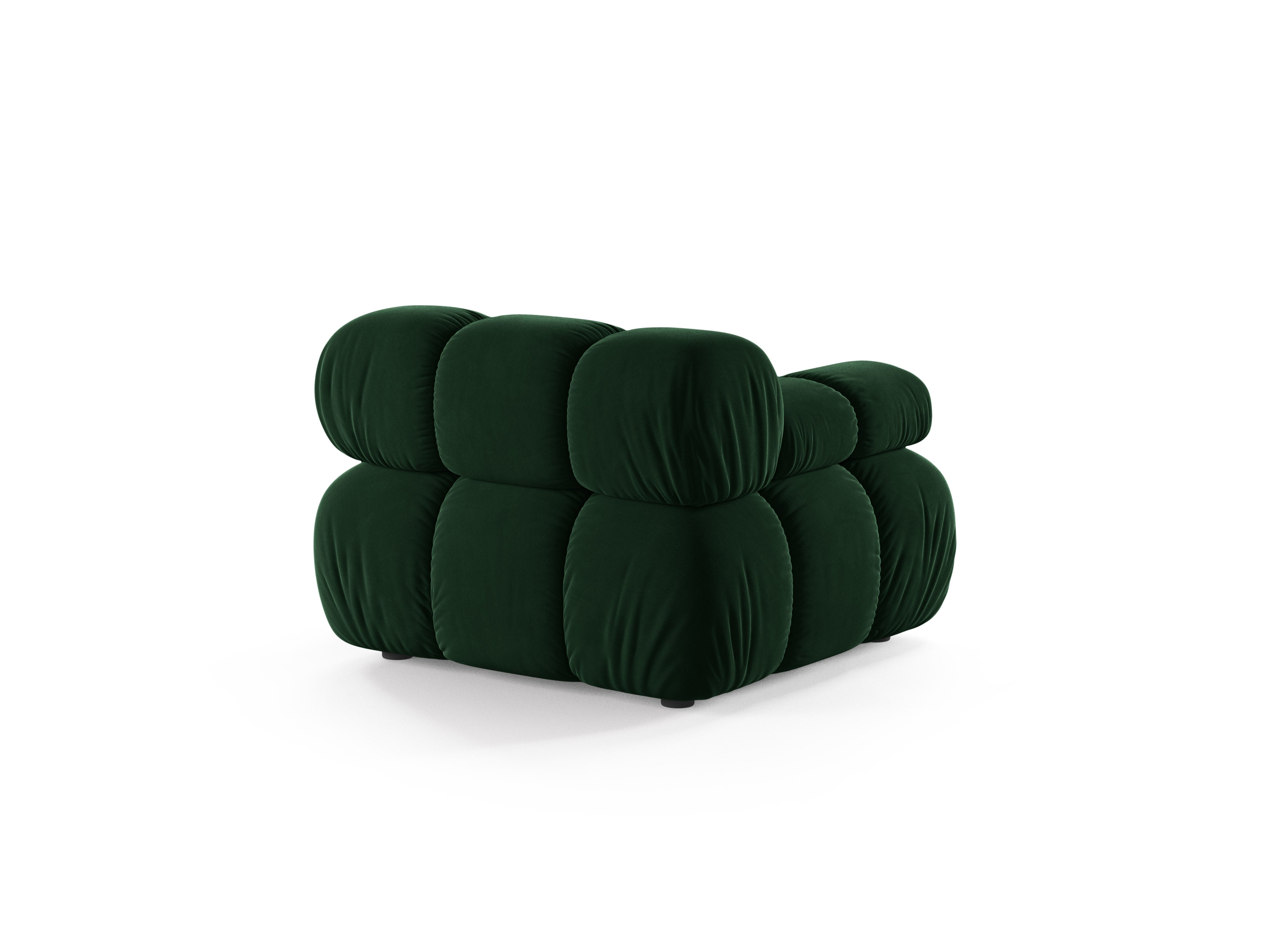 Sofa modułowa aksamitna BELLIS - moduł lewostronny butelkowy zielony
