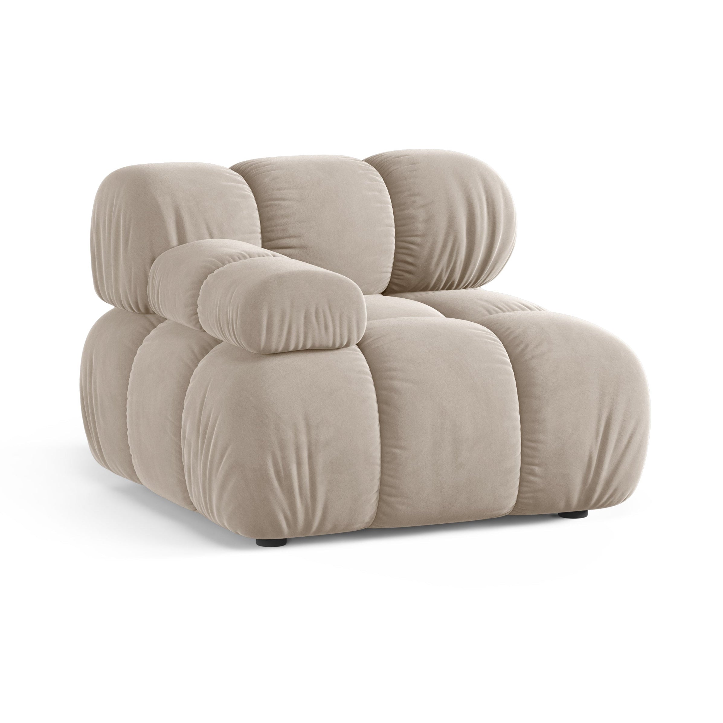 Sofa modułowa aksamitna BELLIS - moduł lewostronny beżowy