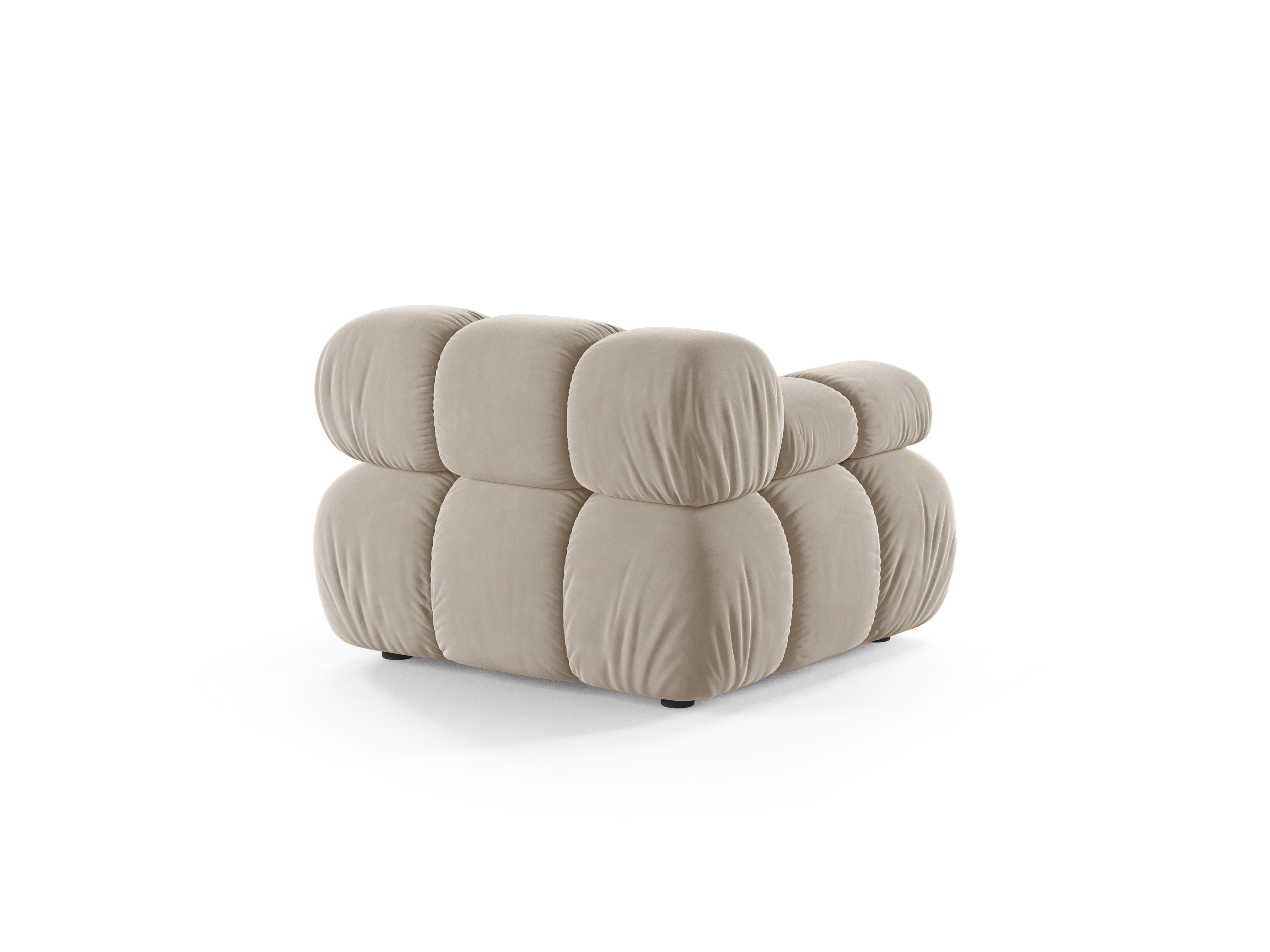 Sofa modułowa aksamitna BELLIS - moduł lewostronny beżowy