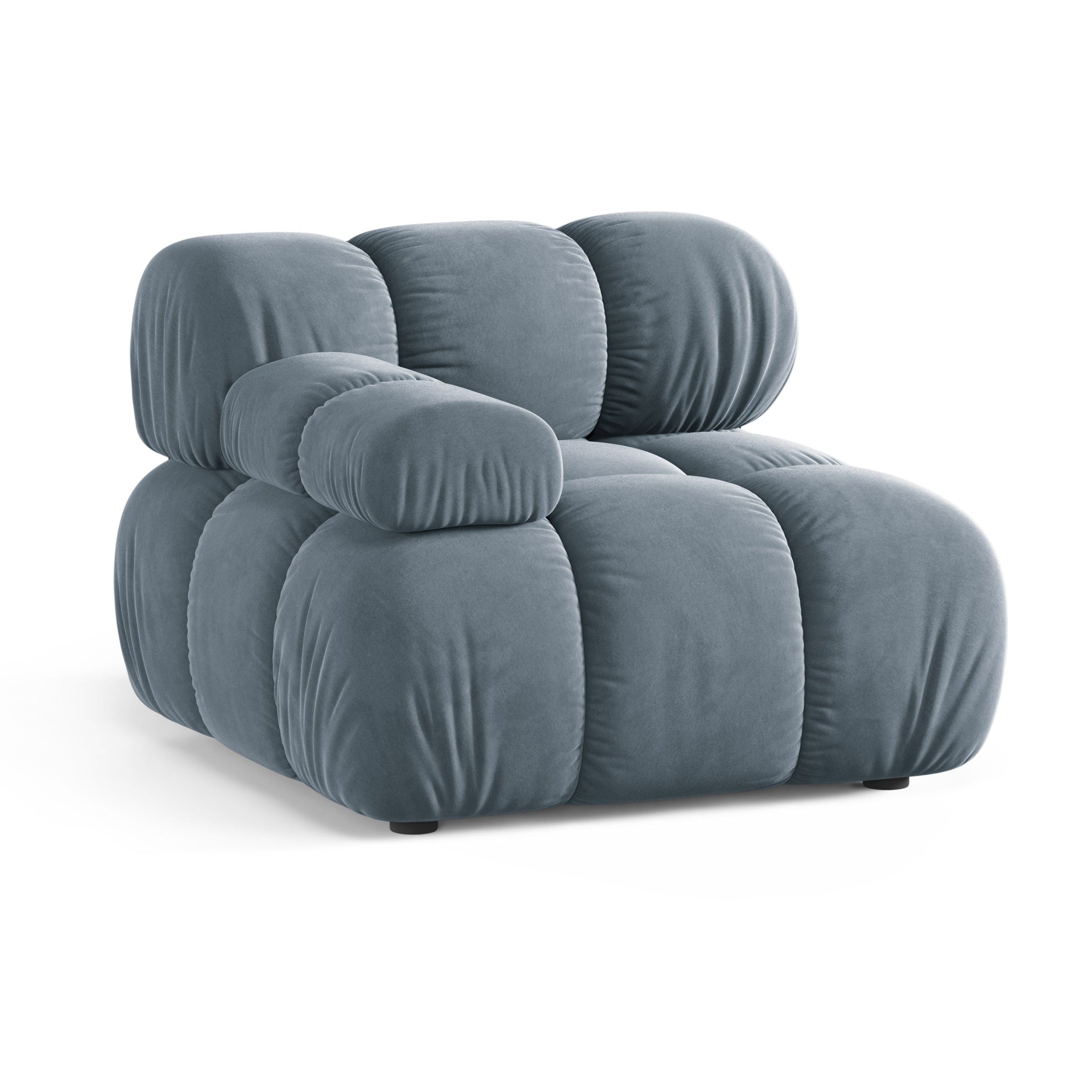 Sofa modułowa aksamitna BELLIS - moduł lewostronny niebieski