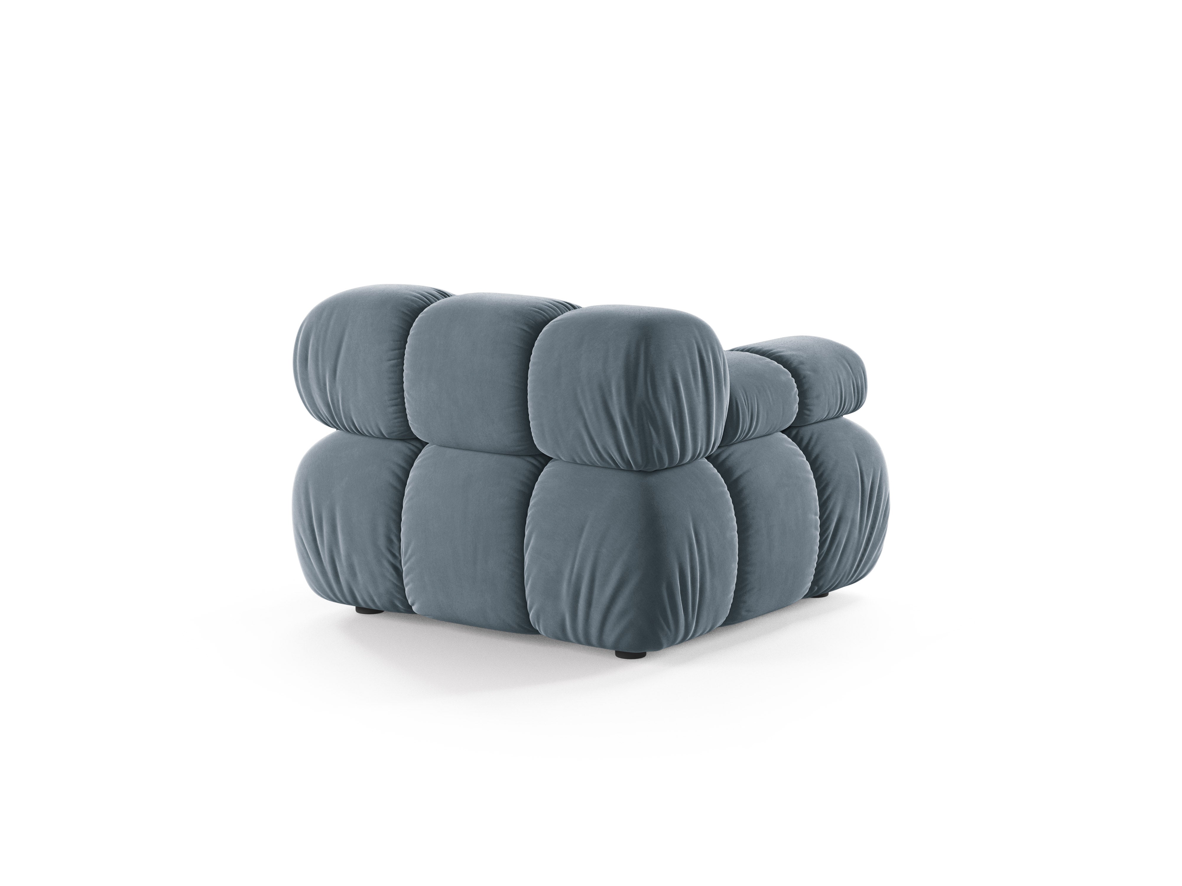 Sofa modułowa aksamitna BELLIS - moduł lewostronny niebieski