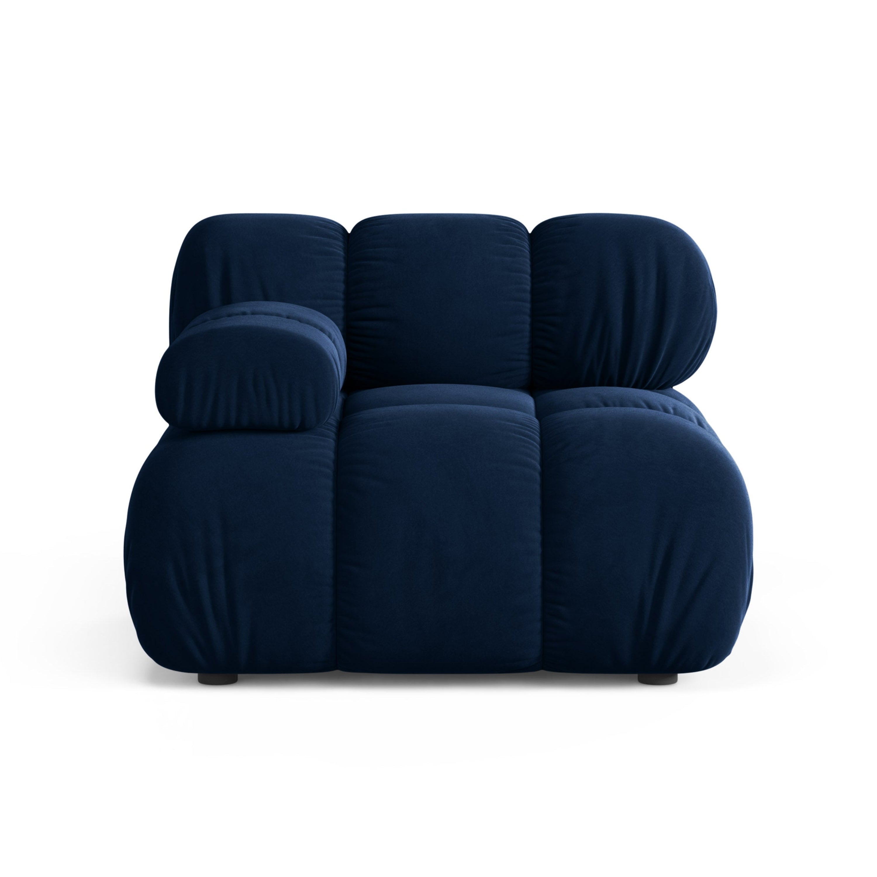 Sofa modułowa aksamitna BELLIS - moduł lewostronny granat królewski