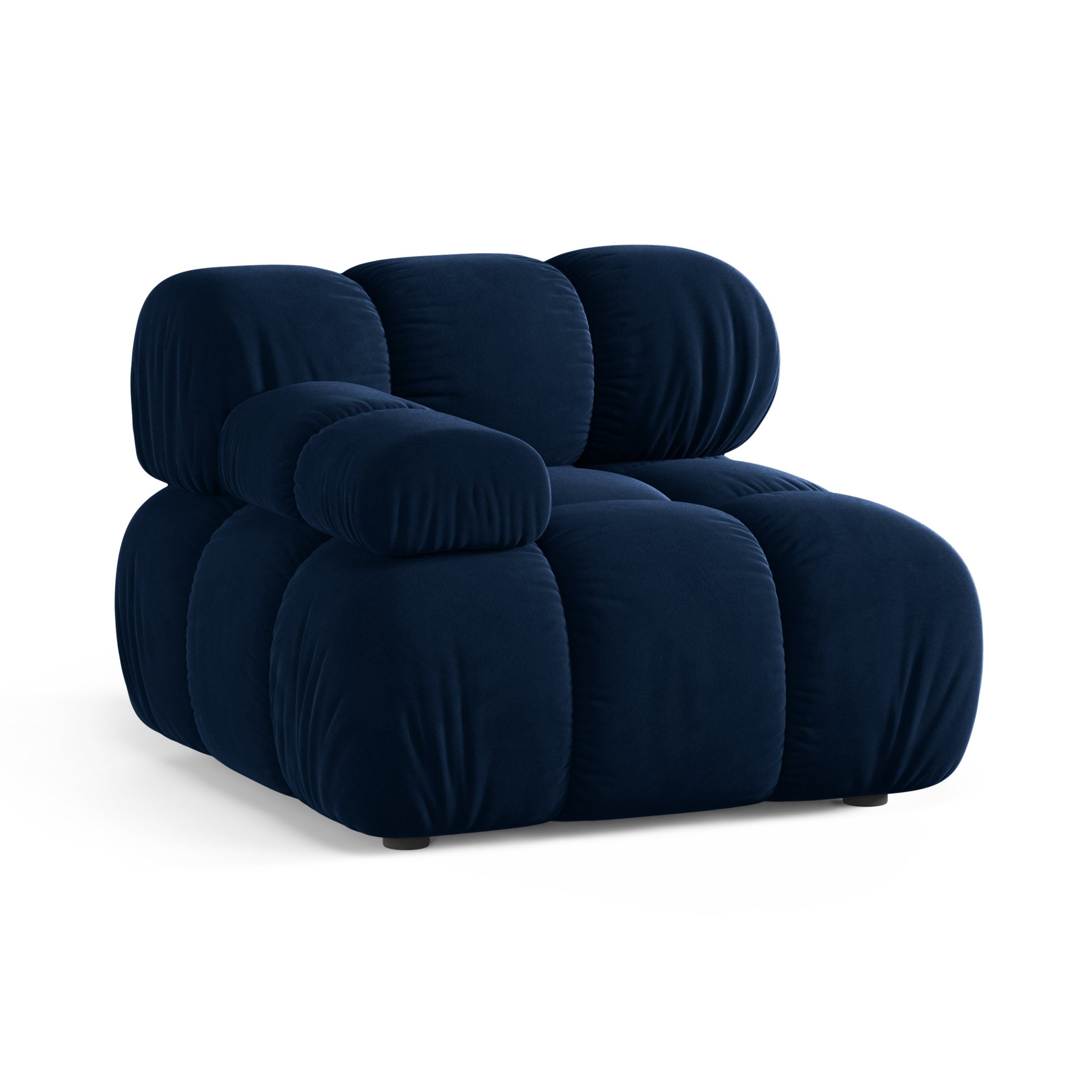 Sofa modułowa aksamitna BELLIS - moduł lewostronny granat królewski