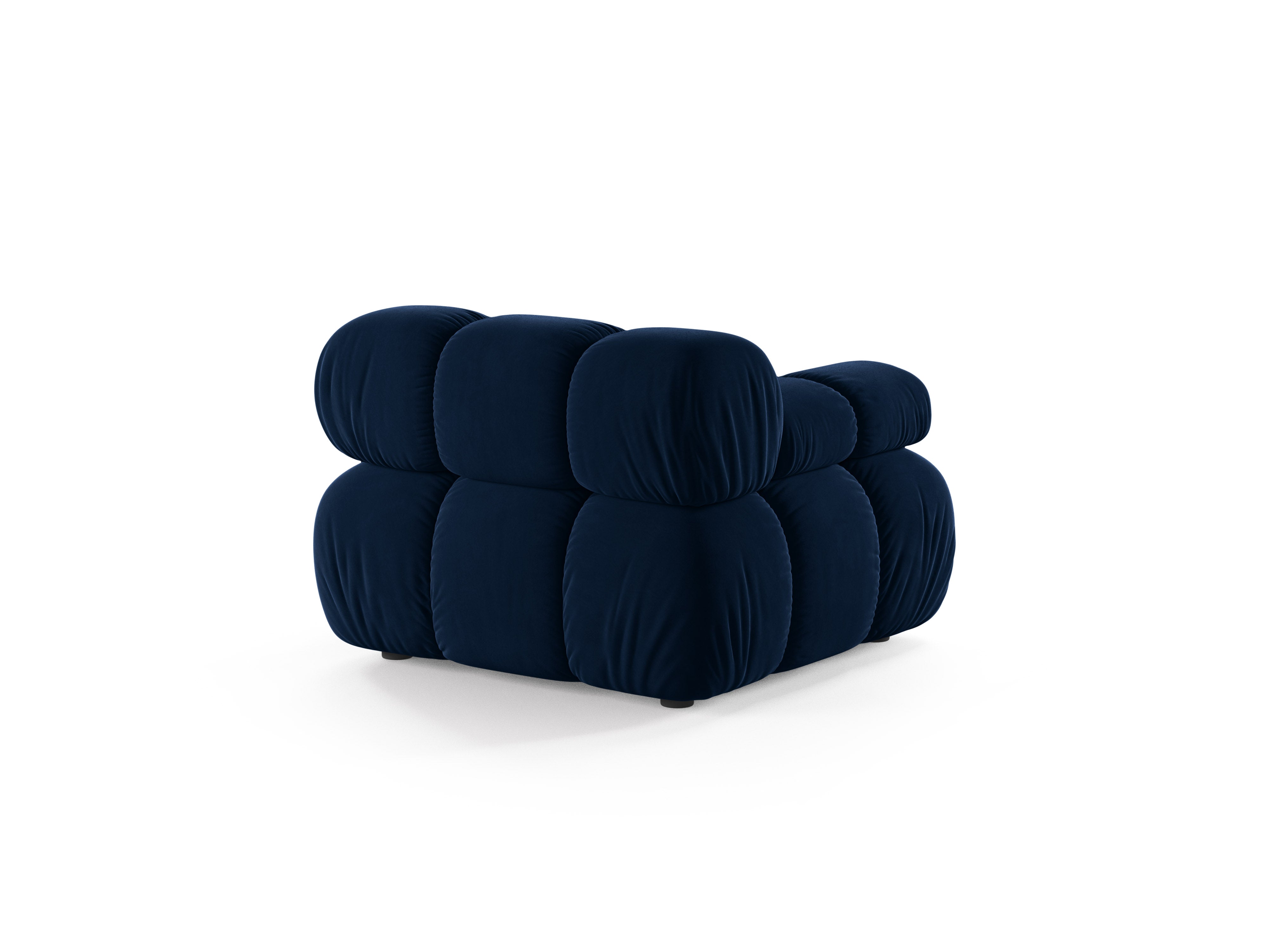 Sofa modułowa aksamitna BELLIS - moduł lewostronny granat królewski