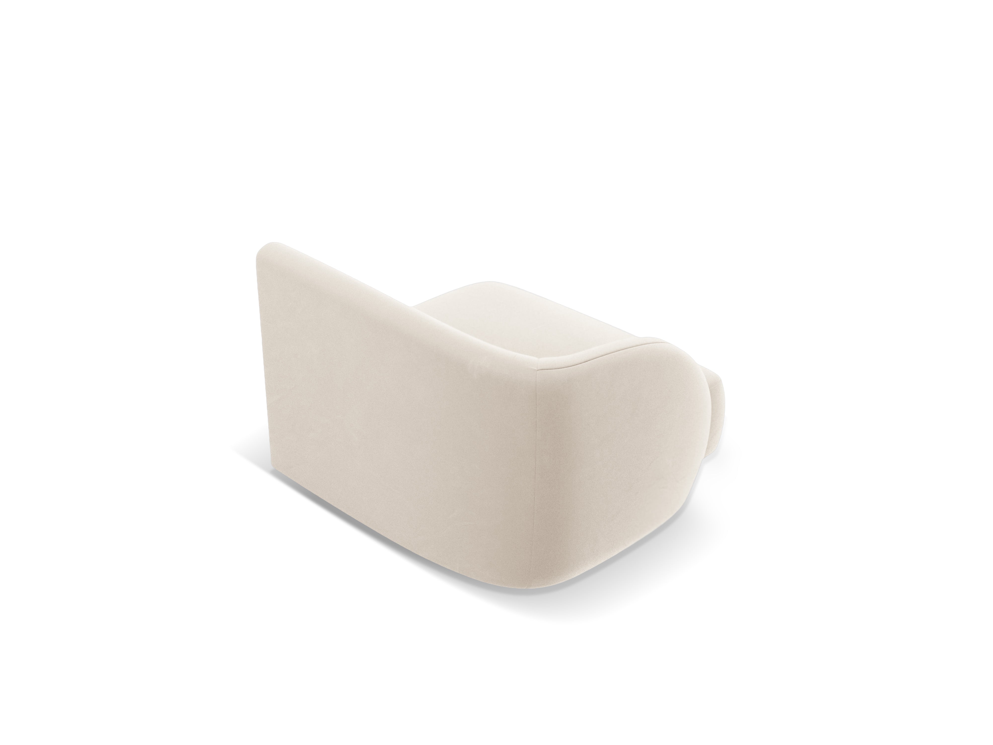 Velvet modular sofa MILEY - left-side module in light beige