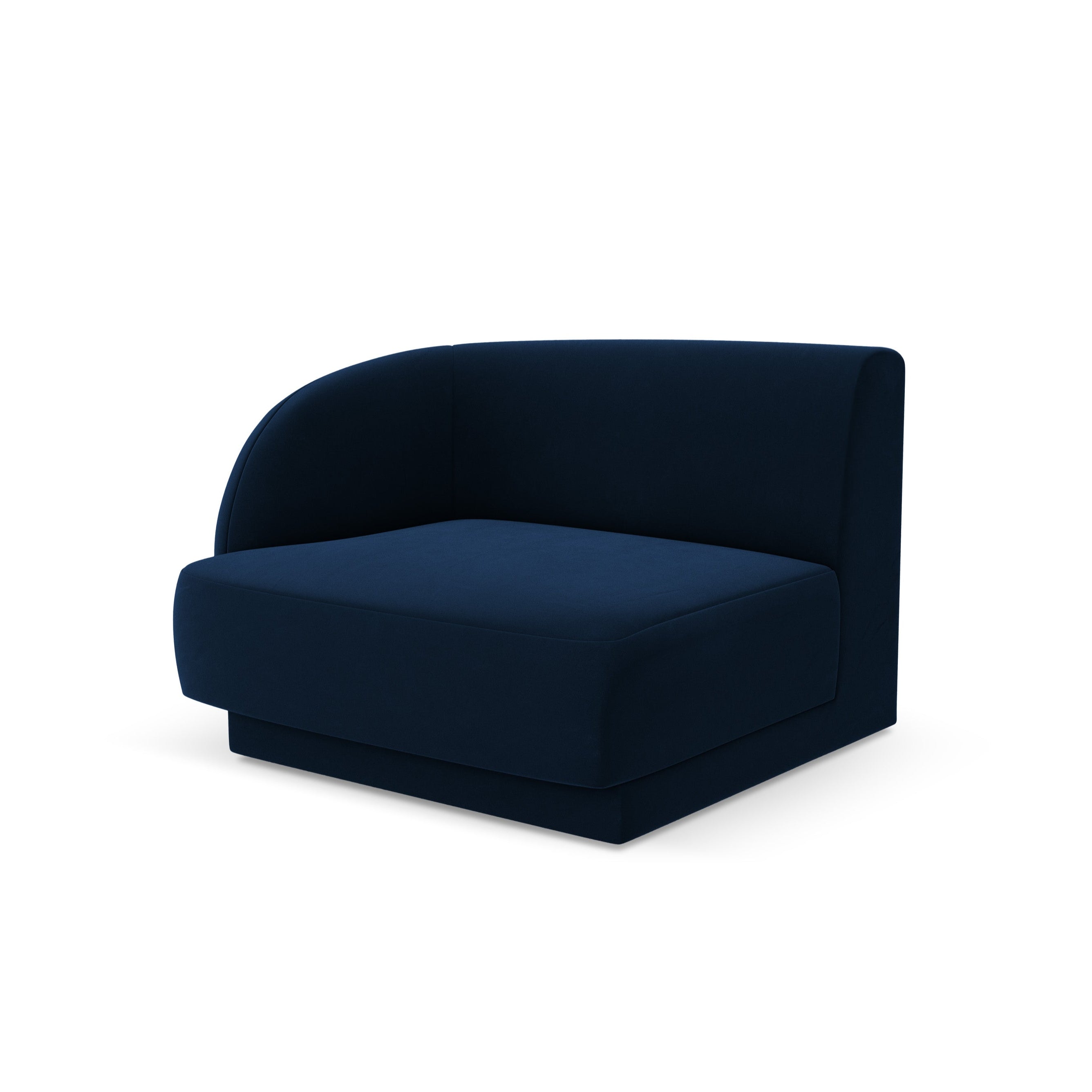 Sofa modułowa aksamitna MILEY - moduł lewostronny granat królewski