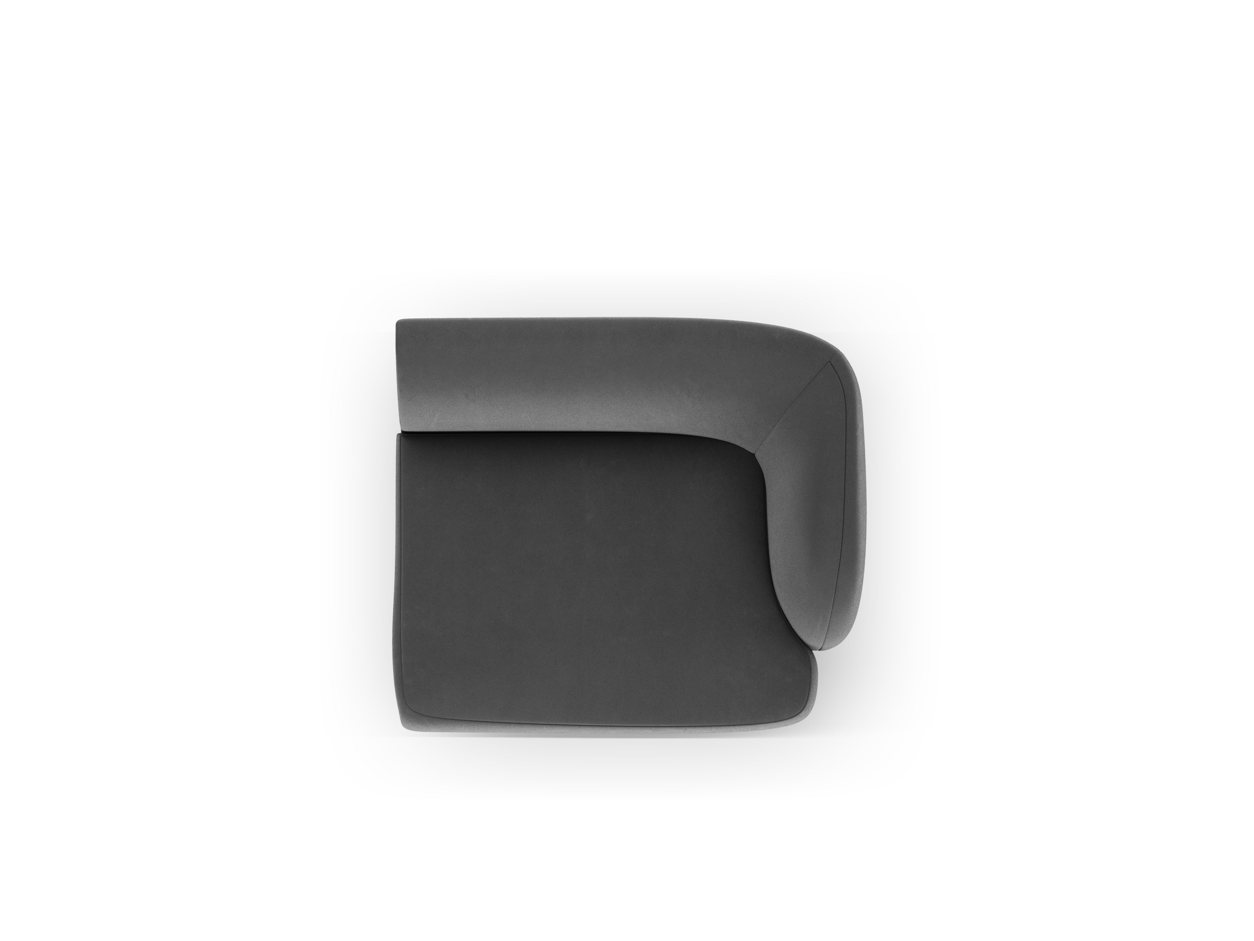 Sofa modułowa aksamitna MILEY - moduł prawostronny szary
