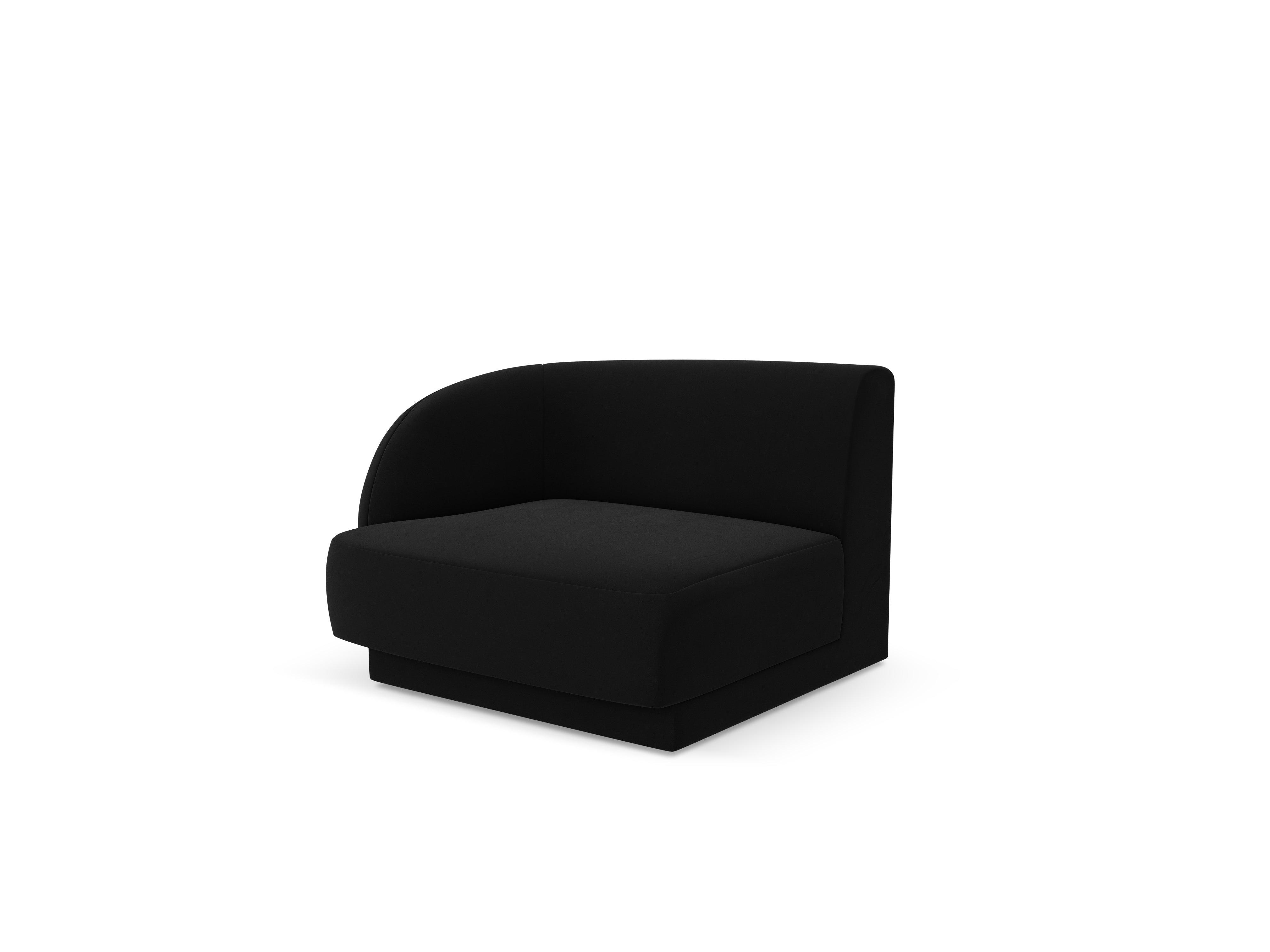 Sofa modułowa aksamitna MILEY - moduł lewostronny czarny