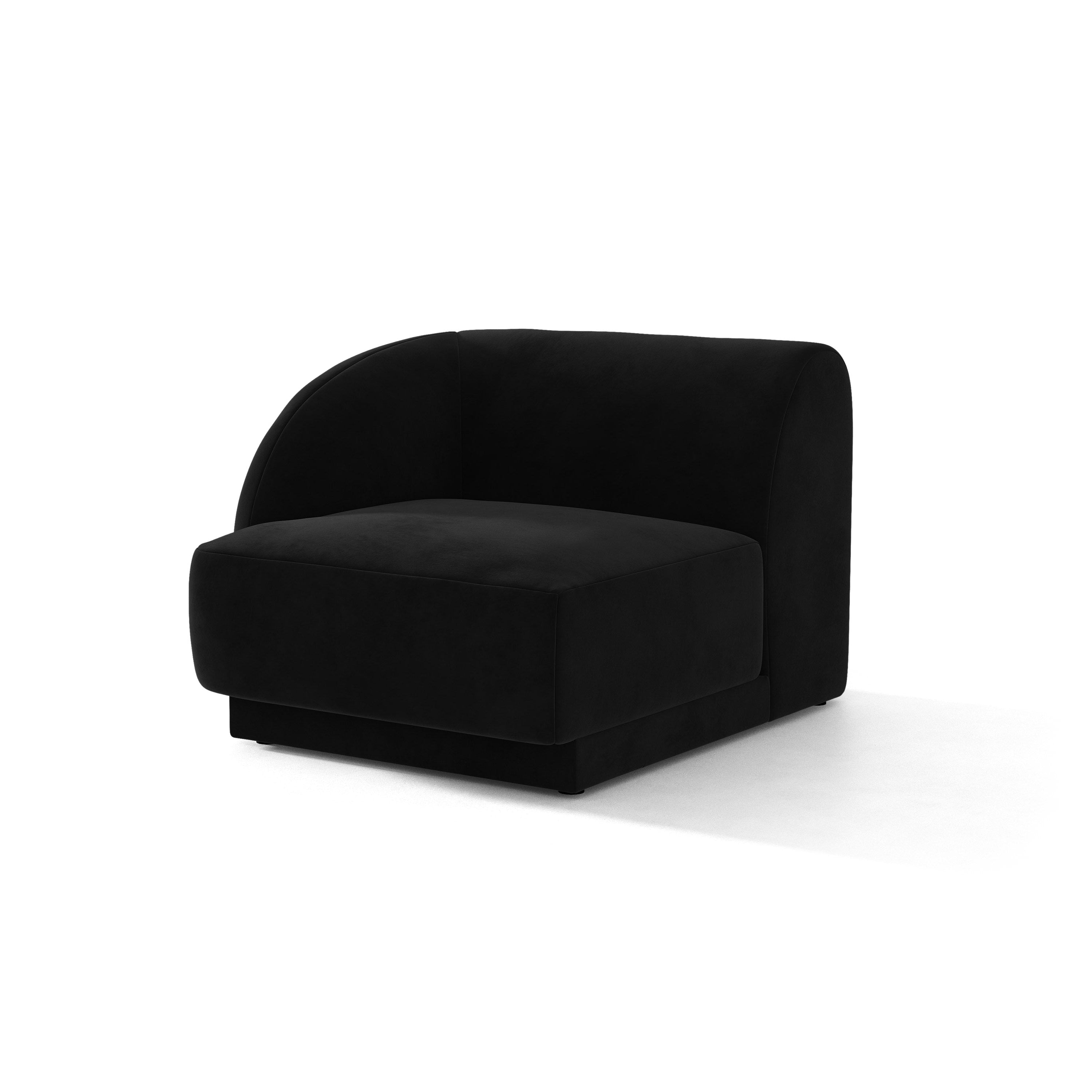 Sofa modułowa aksamitna MILEY - moduł lewostronny czarny