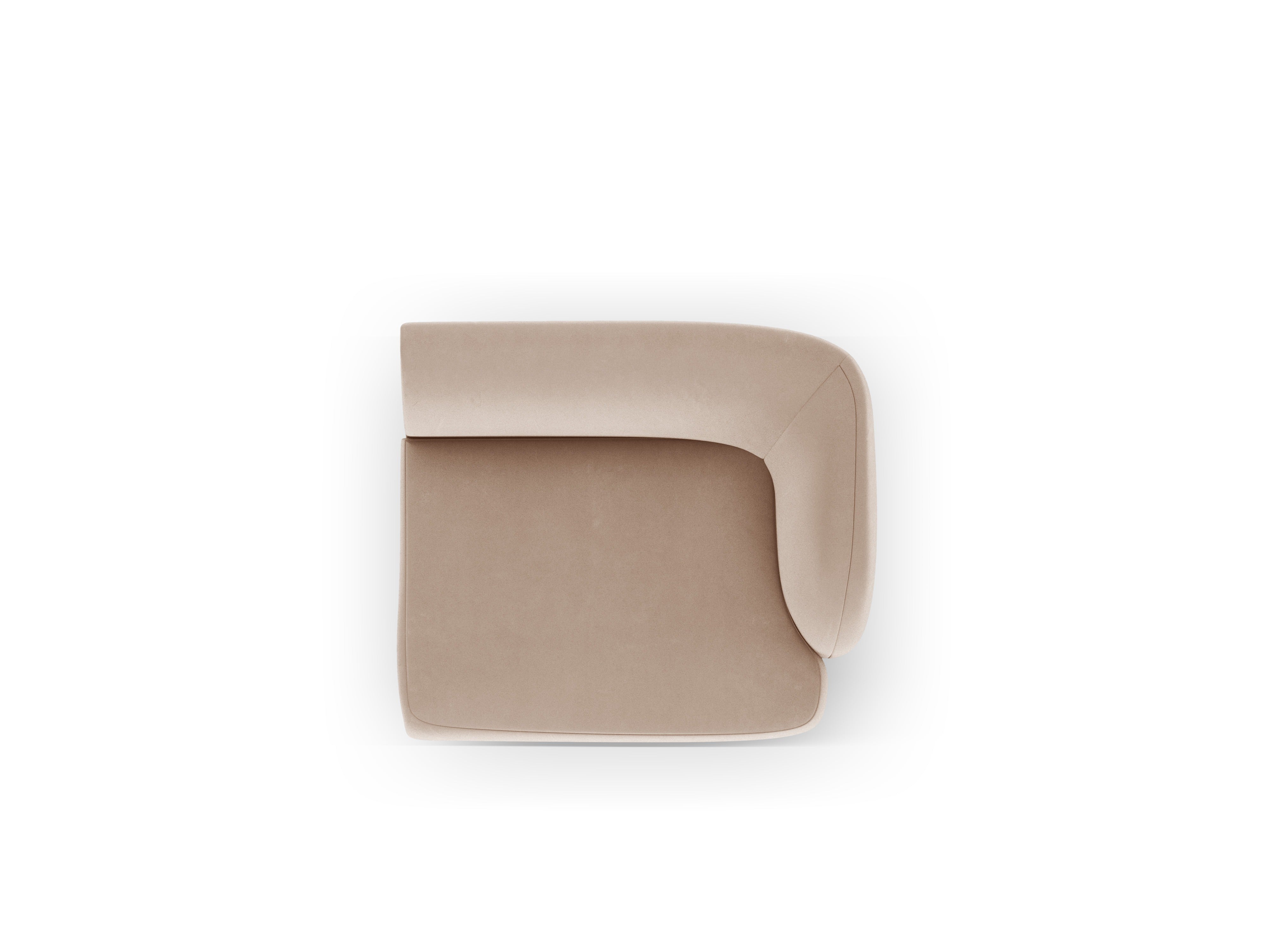 Sofa modułowa aksamitna MILEY - moduł prawostronny cappuccino
