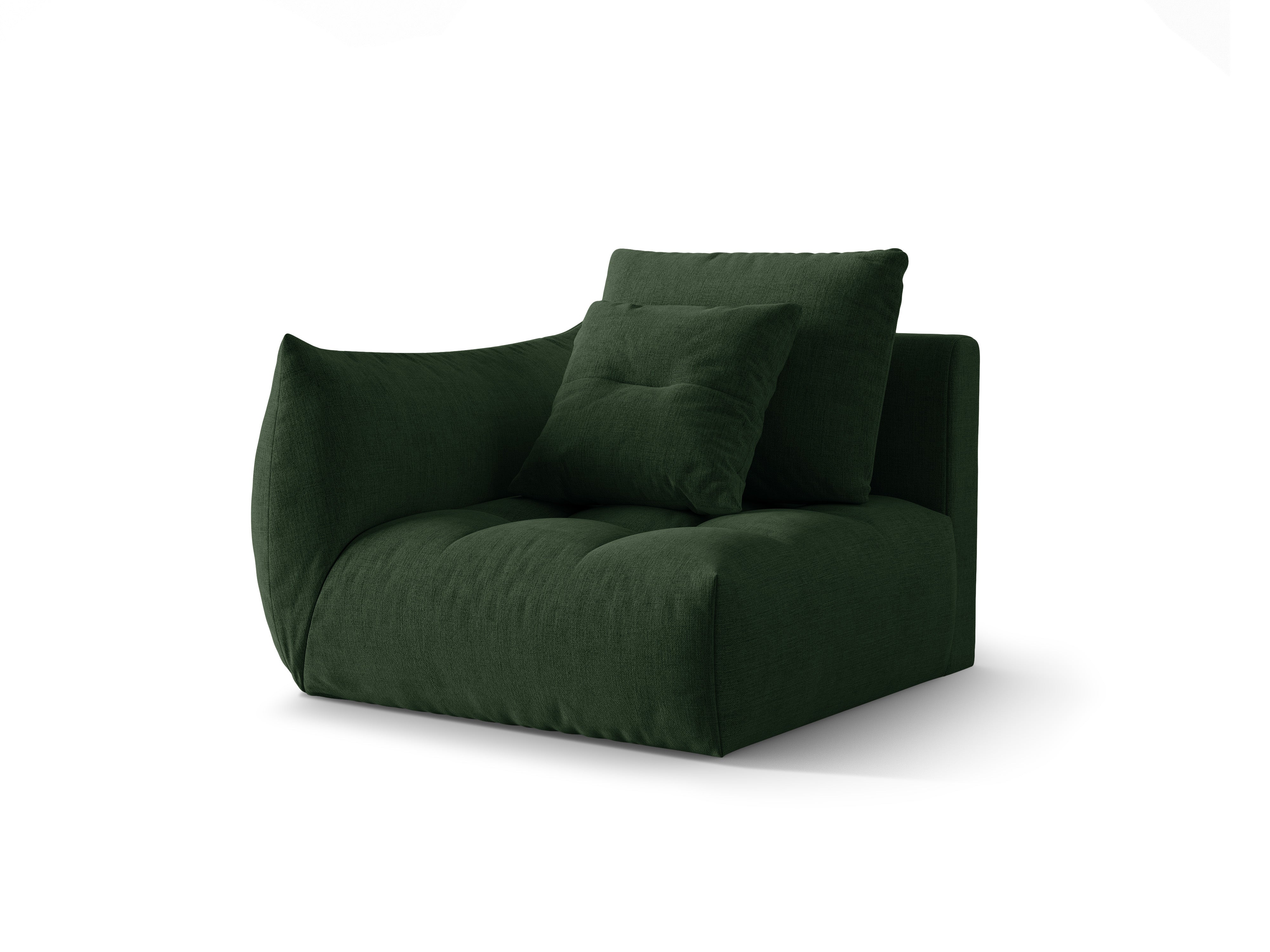 Sofa modułowa BLOOM - element lewostronny zielony szenil