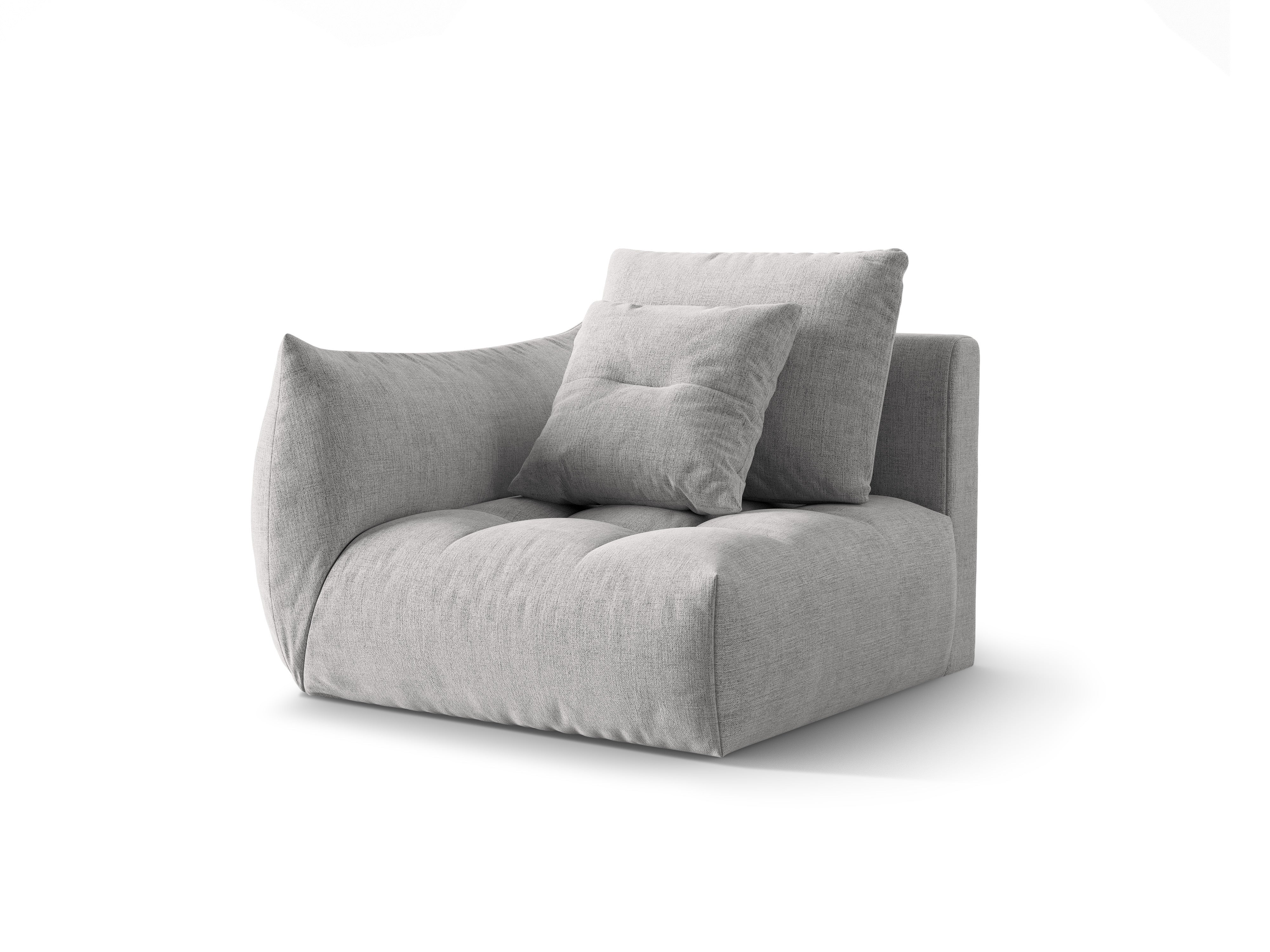 Sofa modułowa BLOOM - element lewostronny srebrny szenil