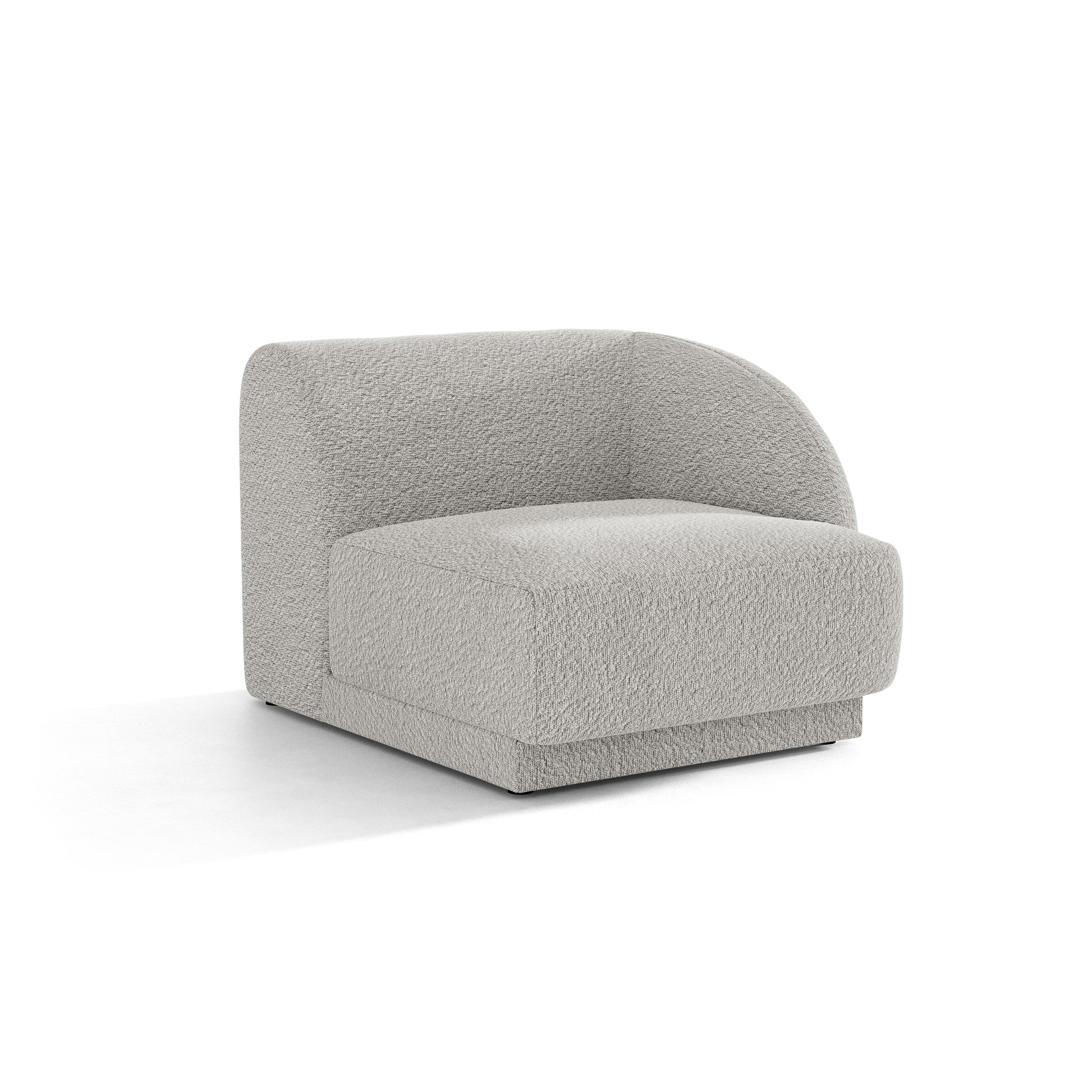 Sofa modułowa MILEY - moduł prawostronny jasnoszary boucle